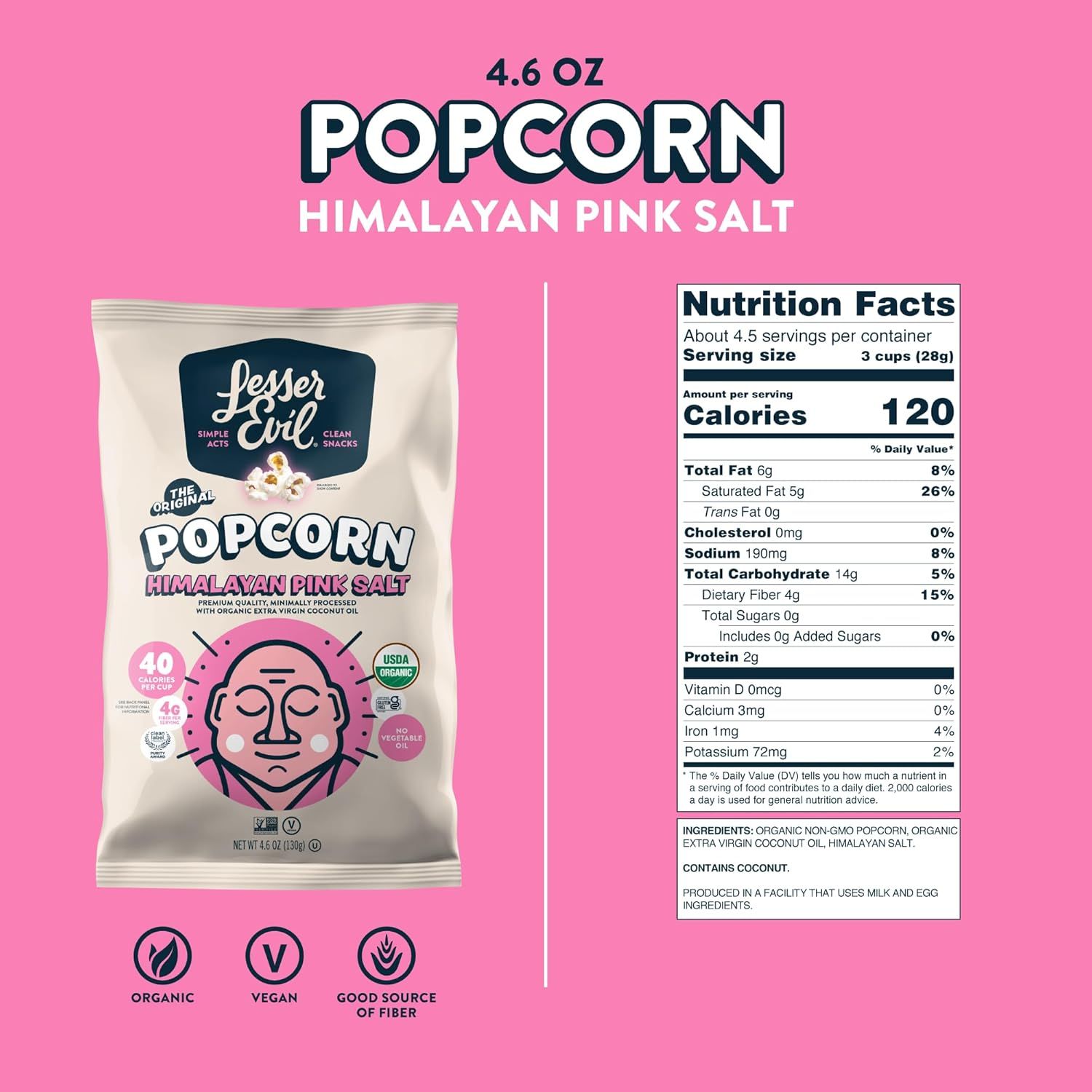 Provides comprehensive product information including nutritional details, ingredients list, and certifications (organic, vegan, good source of fiber) to help shoppers make informed purchasing…