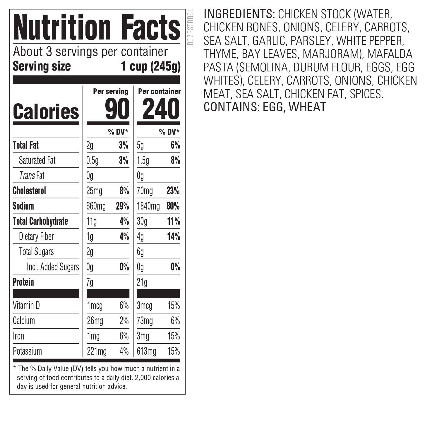 Provides detailed nutritional information and ingredient list to help shoppers make informed dietary decisions and understand what's in the product.