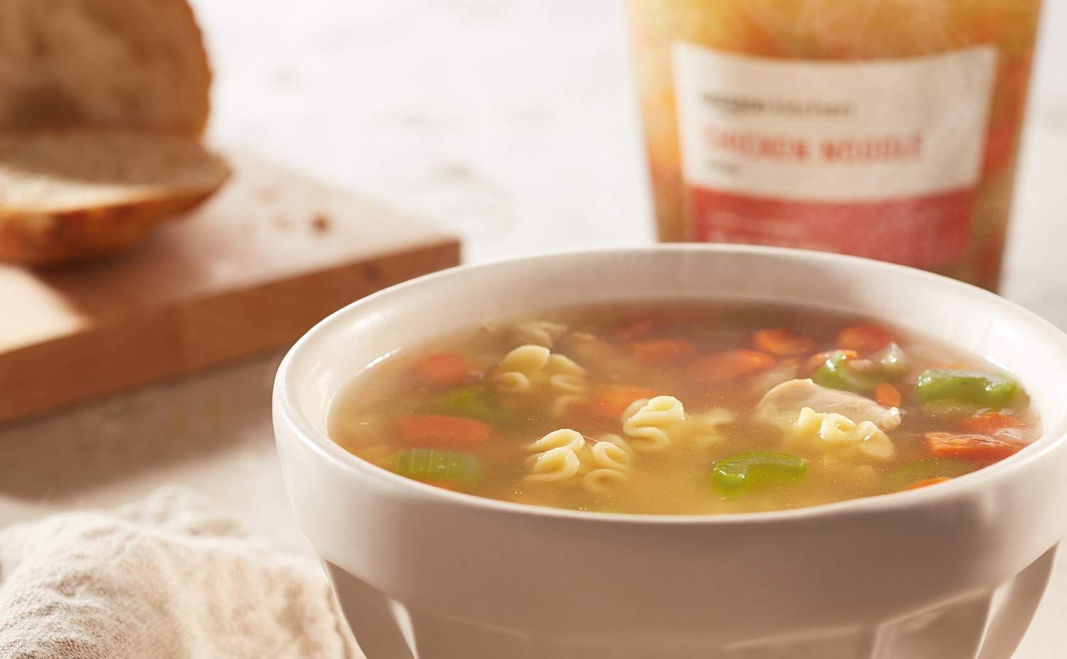 Shows the product being enjoyed in a warm, inviting home environment to help shoppers visualize the product in their daily life and create an emotional connection.