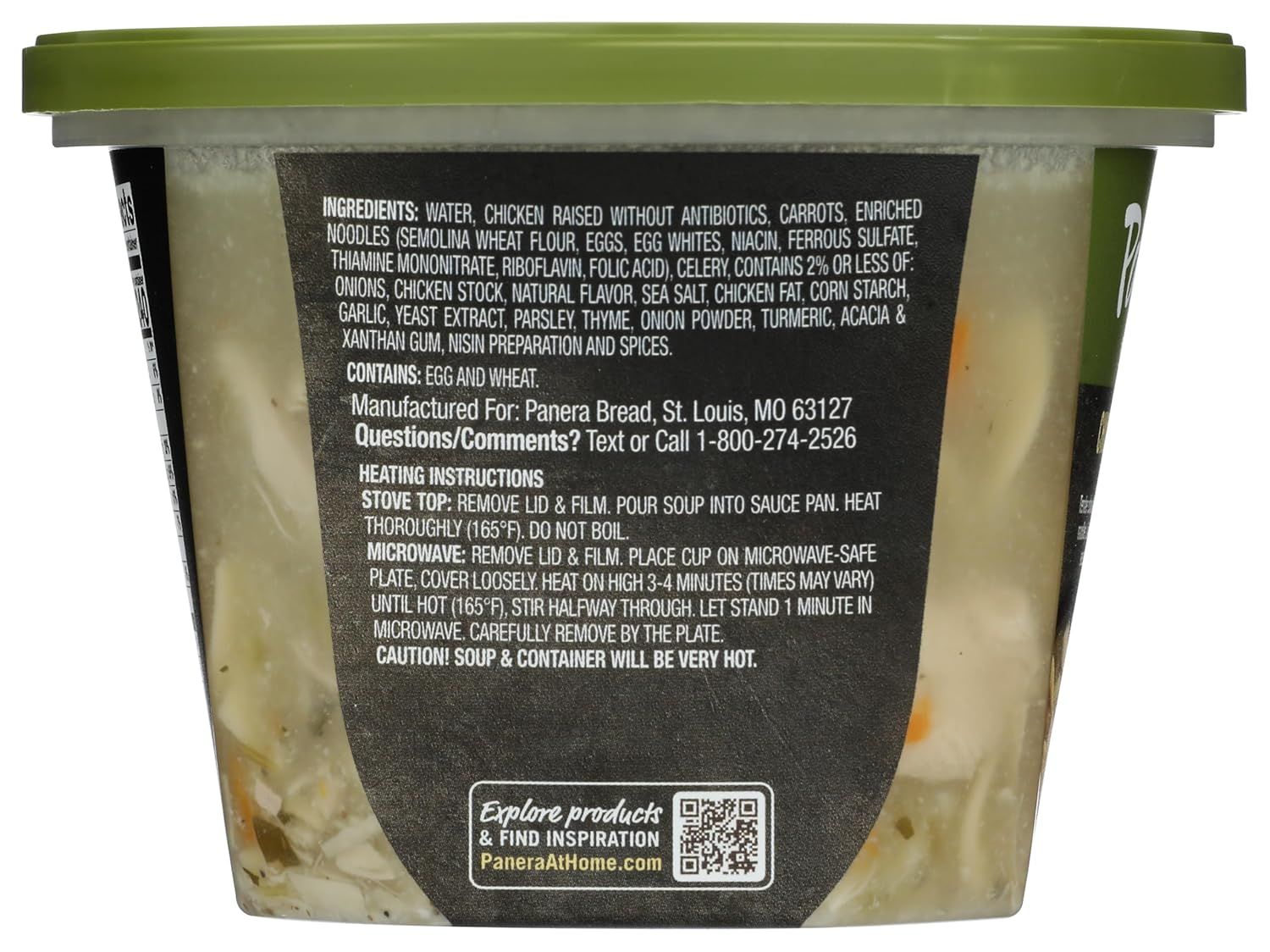 Provides clear step-by-step instructions for heating the soup on stovetop or microwave, ensuring the customer knows how to properly prepare the product.