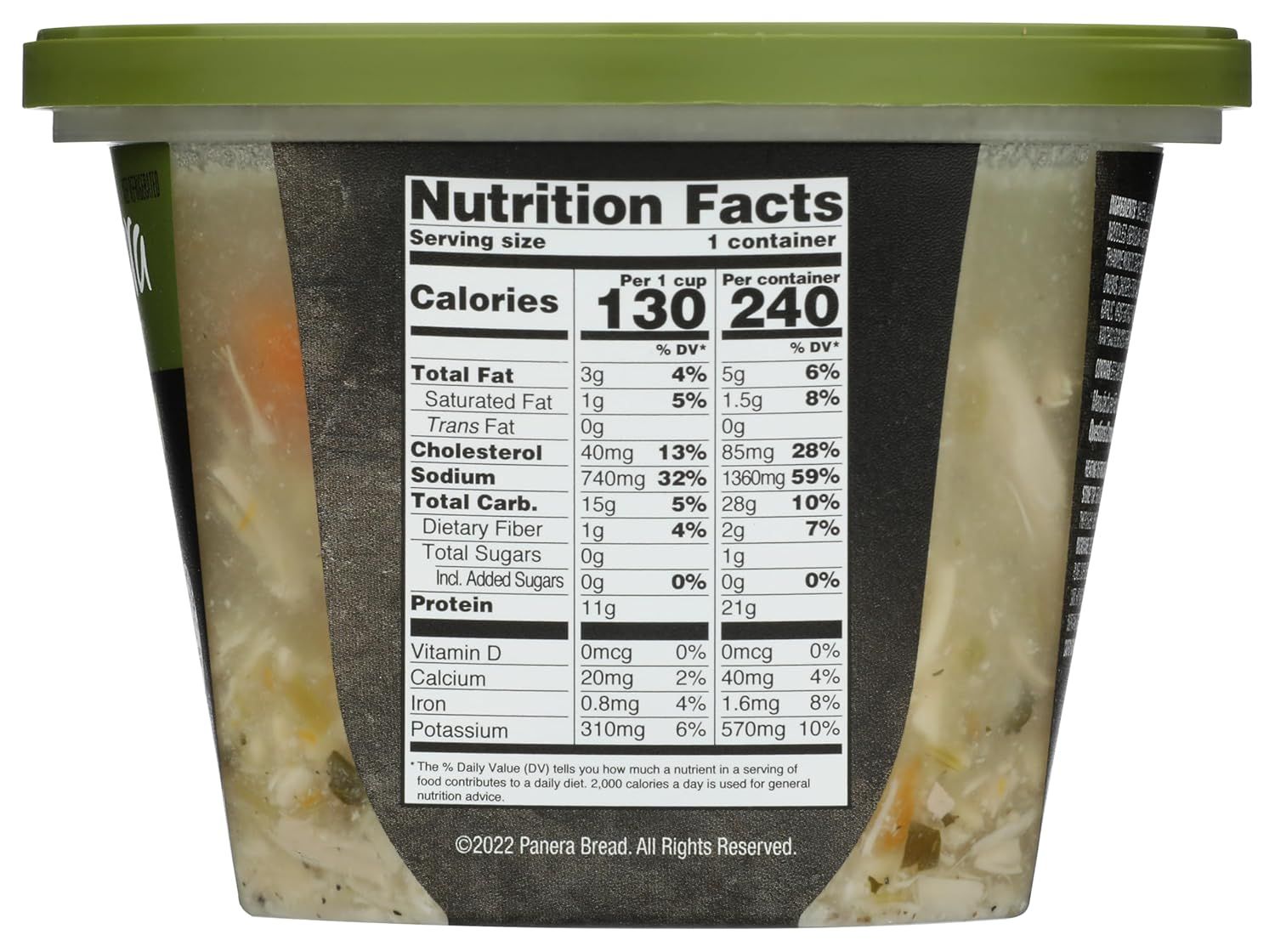Displays the product container with full nutrition facts panel visible, allowing shoppers to review detailed nutritional information before purchase.