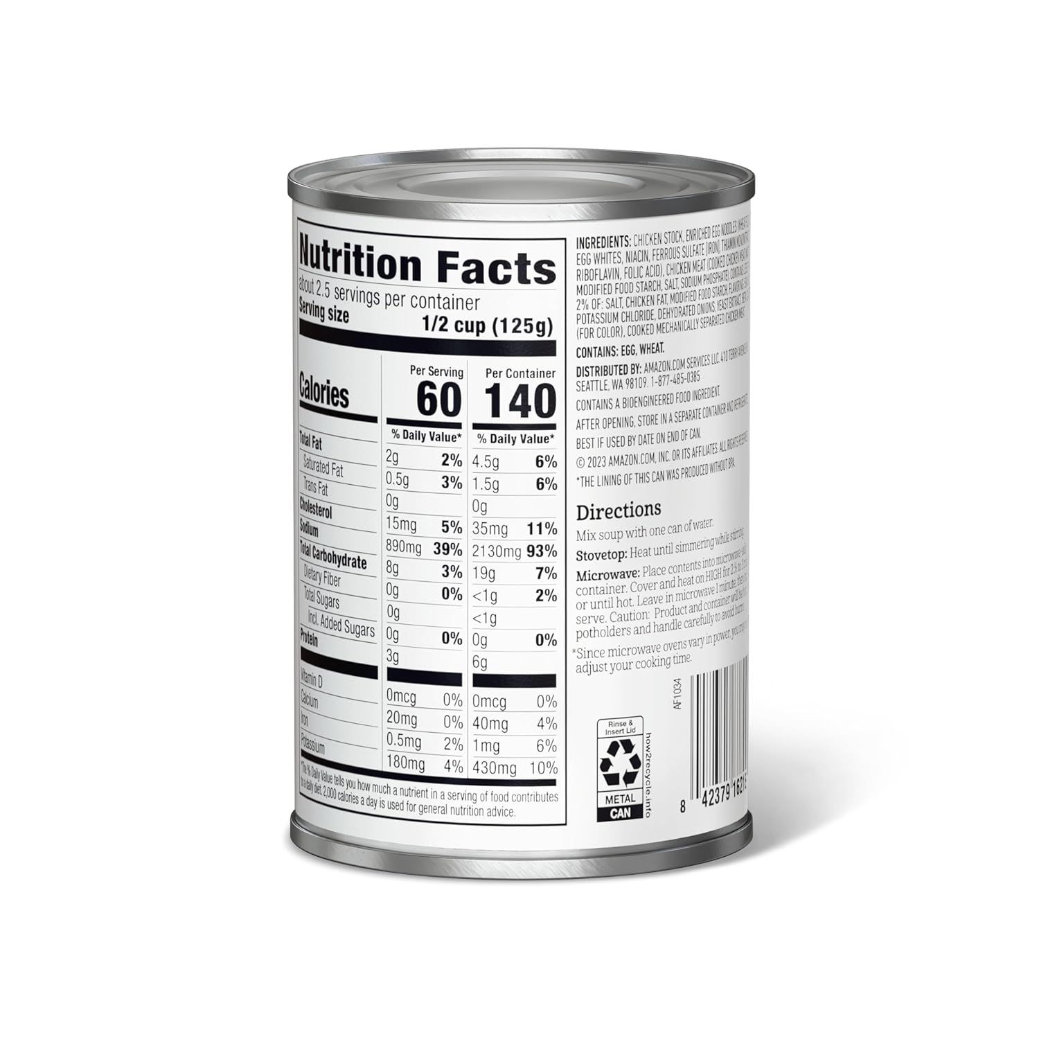 Displays the product packaging with full nutrition facts and ingredients to inform shoppers about nutritional content and help them make informed purchasing decisions.