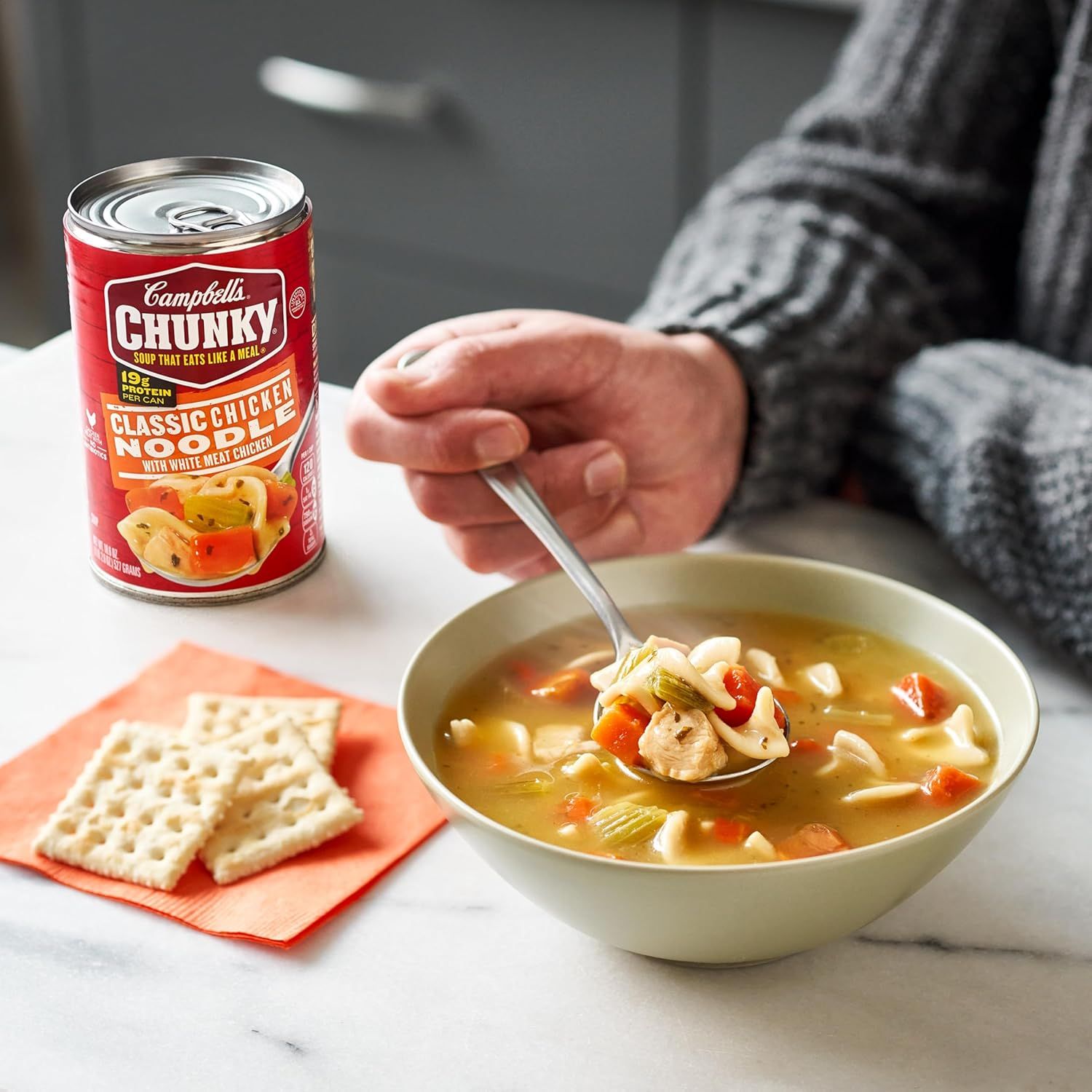 Shows the product being enjoyed in an authentic, everyday setting to help shoppers visualize the product in their own lives and create an emotional connection.