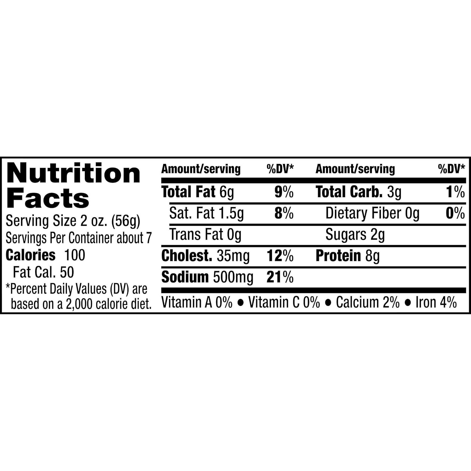 Provides detailed nutritional facts to inform shoppers about the product's calorie count, macronutrients, and daily value percentages for health-conscious purchasing decisions.