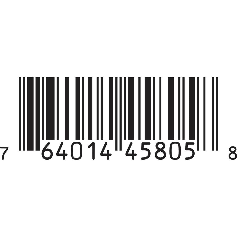 Displays the product barcode for scanning and identification purposes at retail or inventory management.