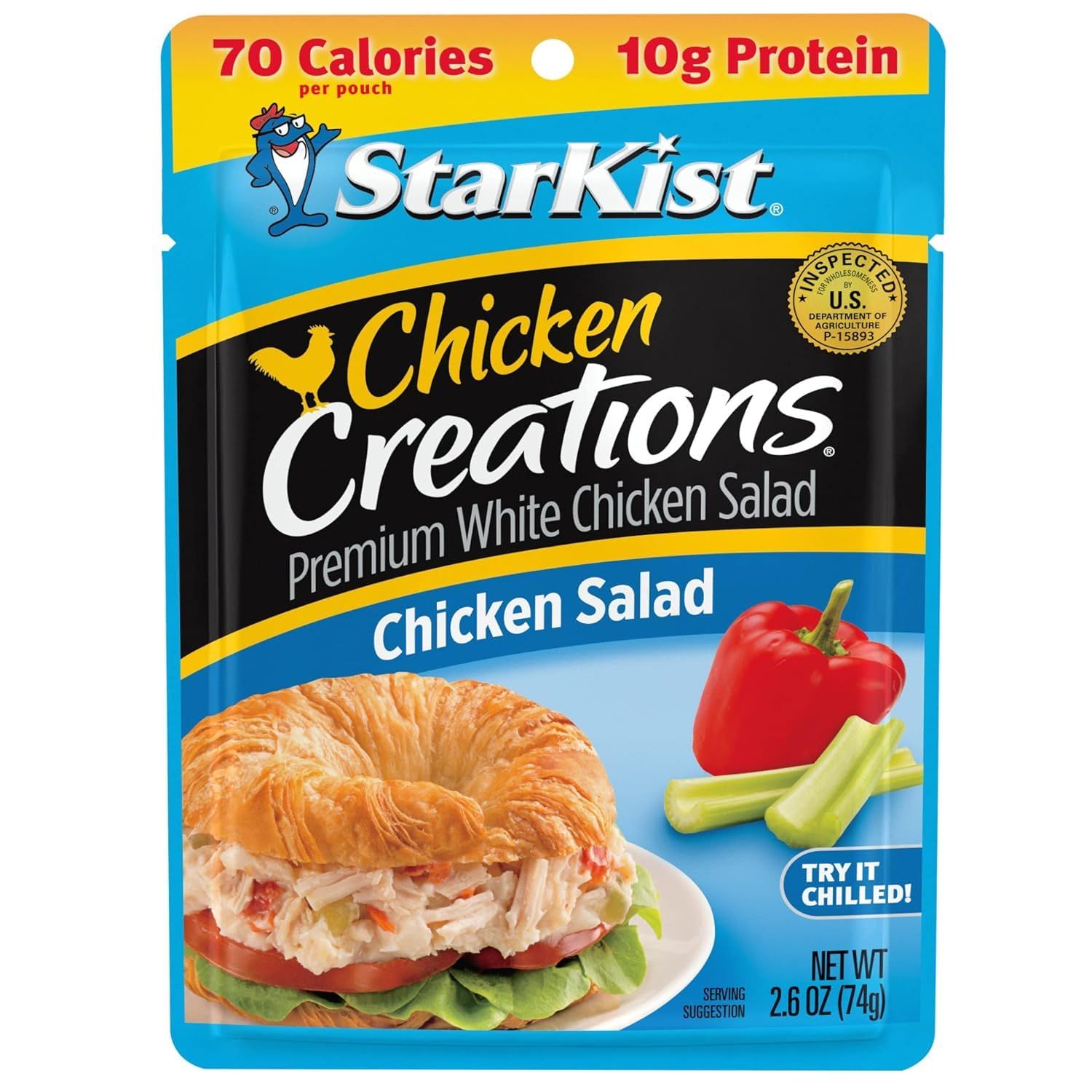 Highlights the product's nutritional metrics (low calorie count and high protein content) to appeal to health-conscious shoppers looking for a nutritious, convenient meal option. Communicates the…