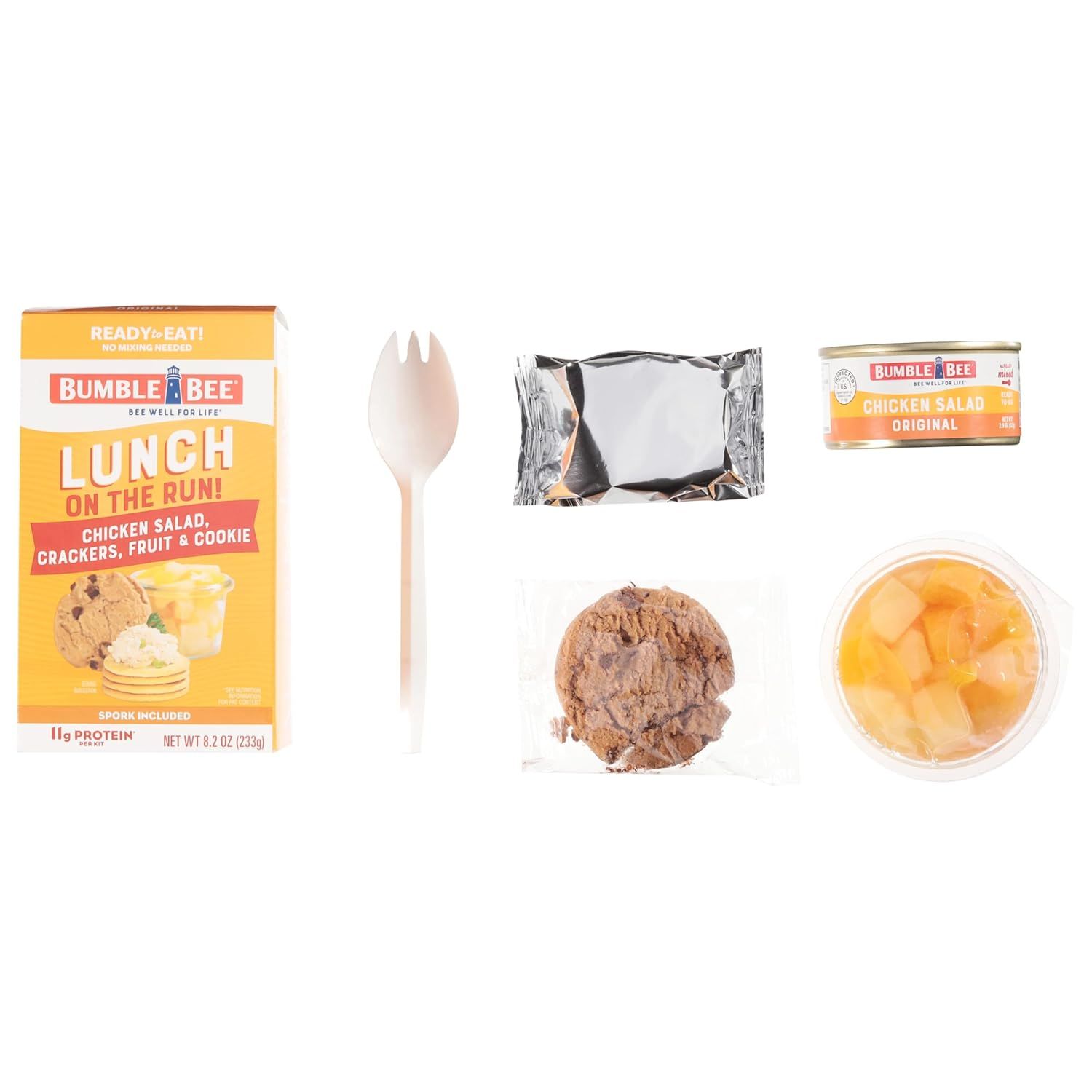 Shows everything included in the lunch kit to help shoppers understand the full value and convenience of the ready-to-eat meal package.