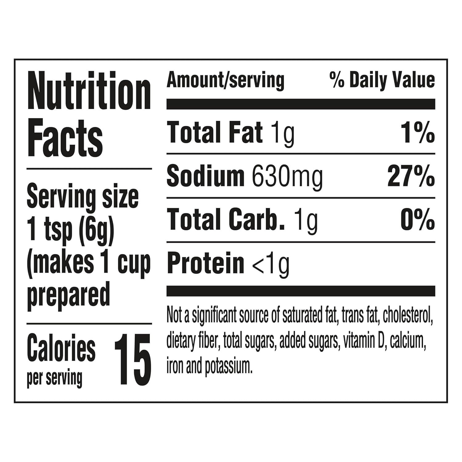 Provides transparent nutritional facts to inform shoppers about the product's low calorie, low fat, and low carb profile, reassuring health-conscious buyers.