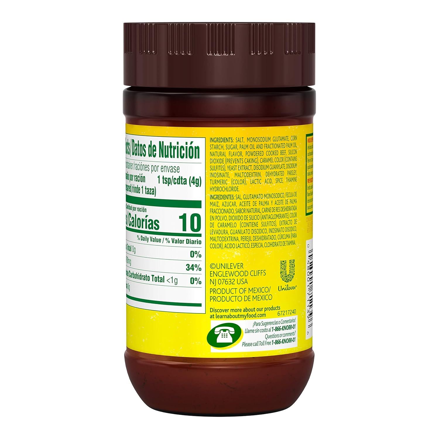 Provides a clean, catalog-style view of the product showing the nutrition facts panel and ingredient list for shopper reference.