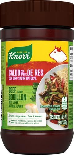 Provides a clean, catalog-style view of the Knorr beef bouillon jar packaging to help shoppers clearly see the product they are purchasing.
