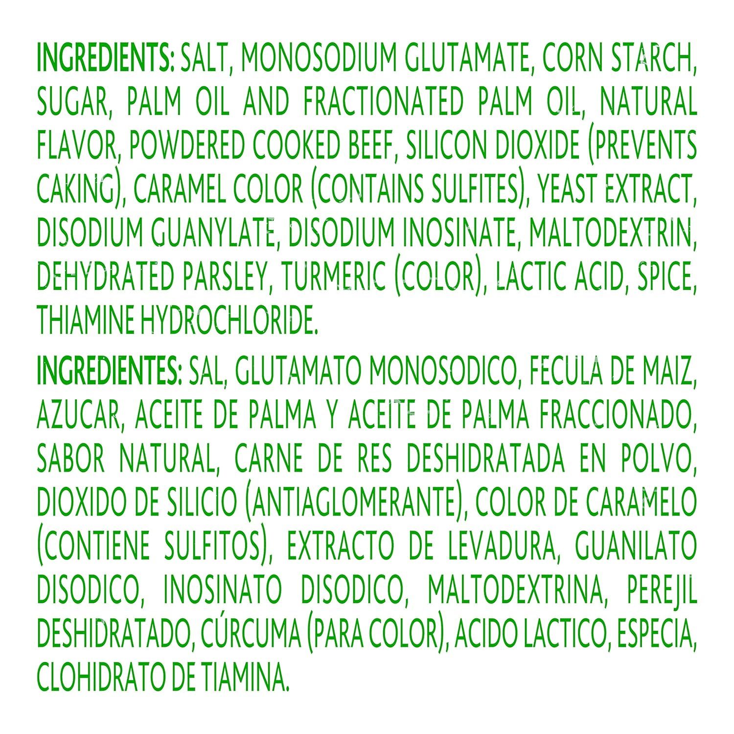 Provides full transparency of product ingredients in both English and Spanish to inform shoppers about what the product contains and reassure them about its composition.