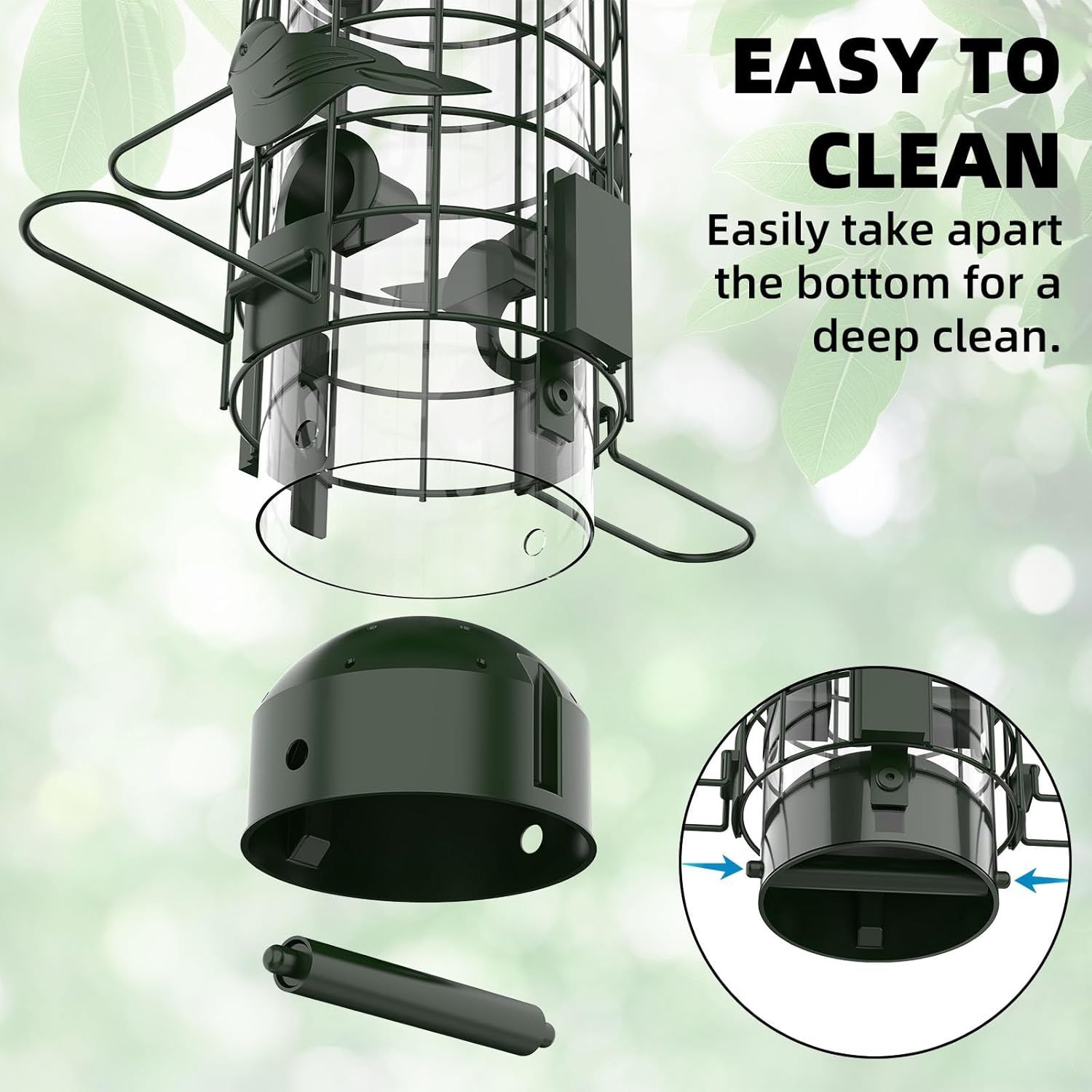 Demonstrates how to take apart the bottom of the product for deep cleaning, reassuring shoppers that maintenance is simple and straightforward. Highlights the product's easy-to-clean design as a key…