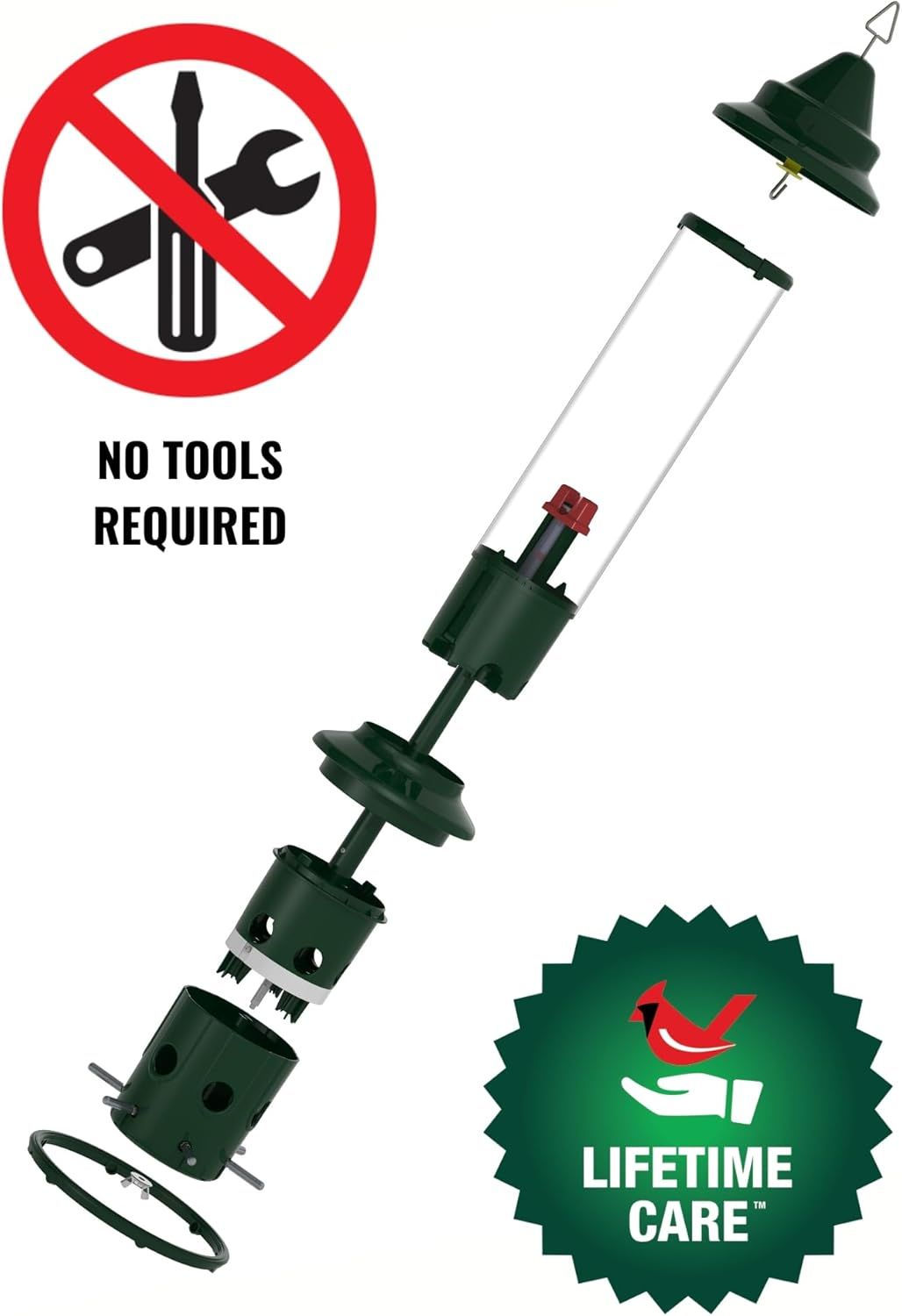 Communicates that the product is easy to set up without requiring any tools, reducing friction and reassuring shoppers about hassle-free installation.