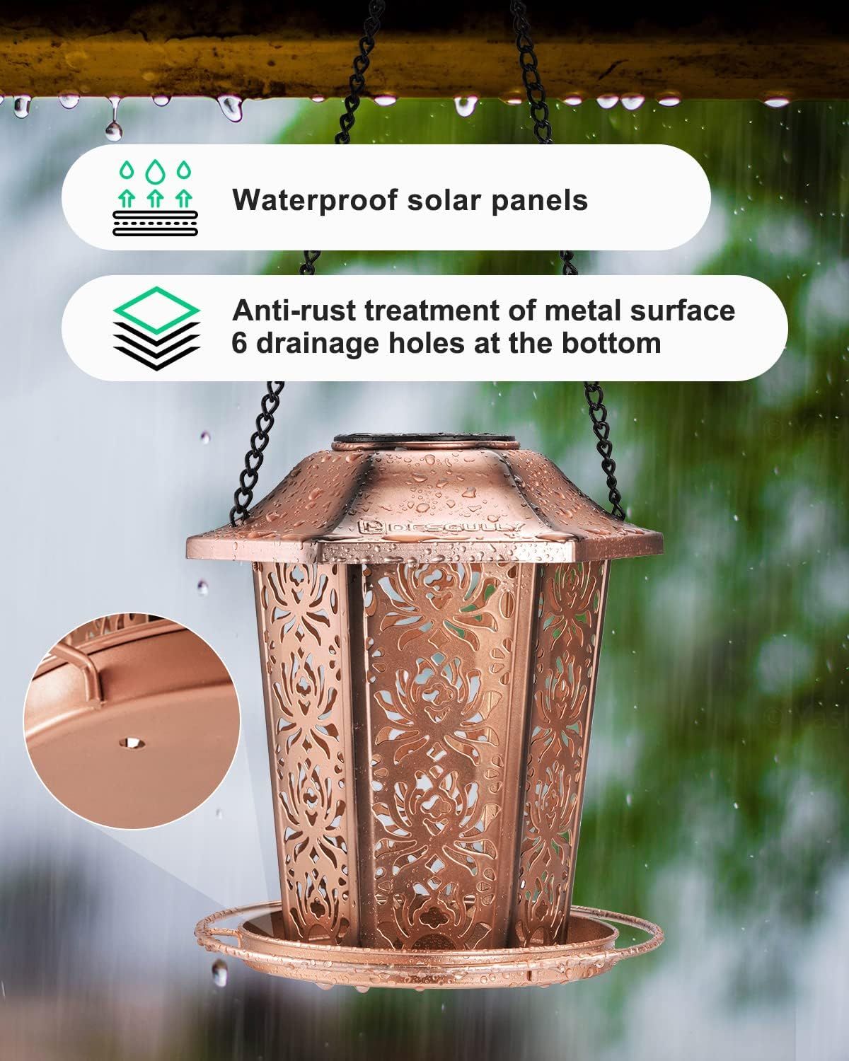 Breaks down the physical construction and protective features of the solar lantern, highlighting waterproof solar panels, anti-rust metal treatment, and drainage design to reassure shoppers of…