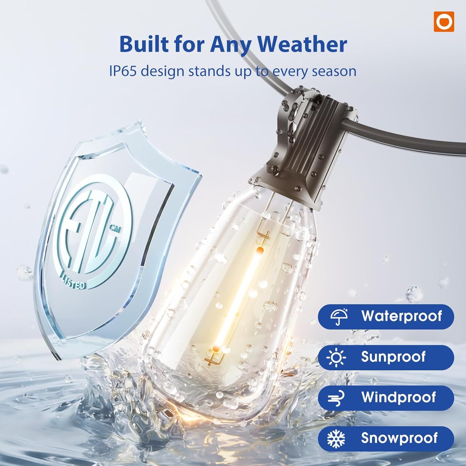 Communicates that the product is built to withstand all weather conditions year-round, reassuring shoppers of its durability and reliability in harsh environments.