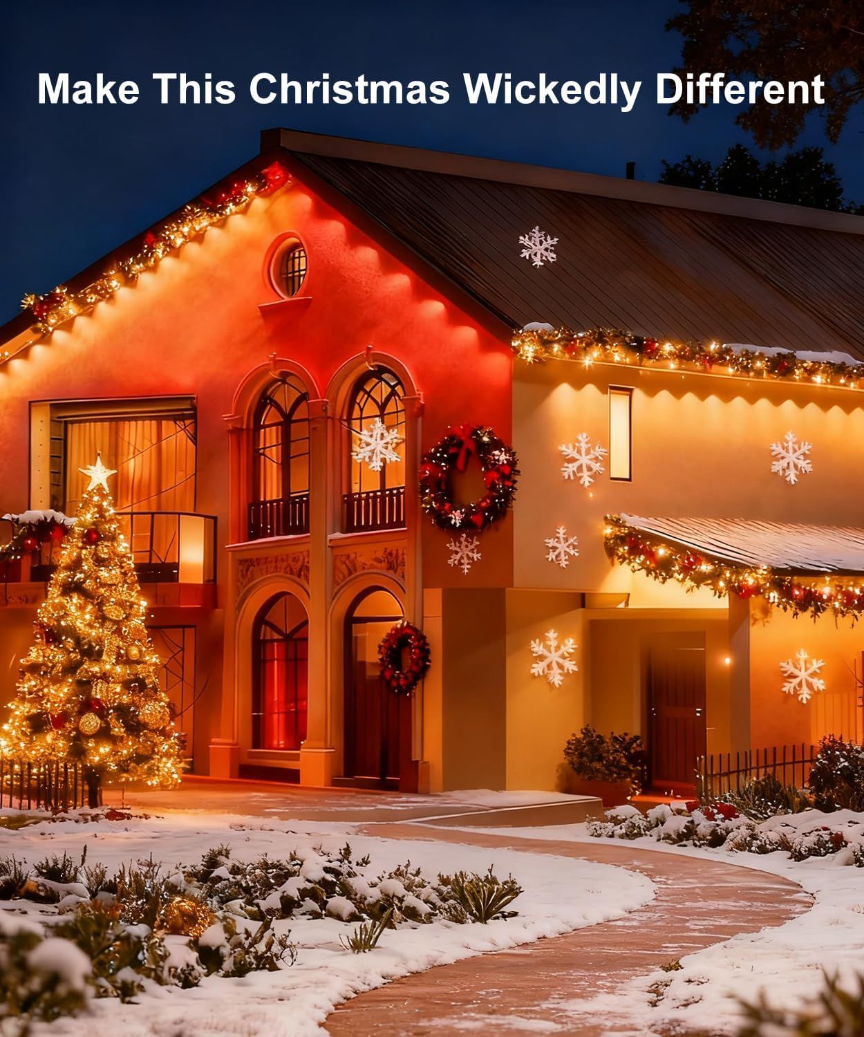 Positions the product as a Christmas lighting or decoration solution, creating emotional appeal and seasonal relevance to encourage holiday purchases.