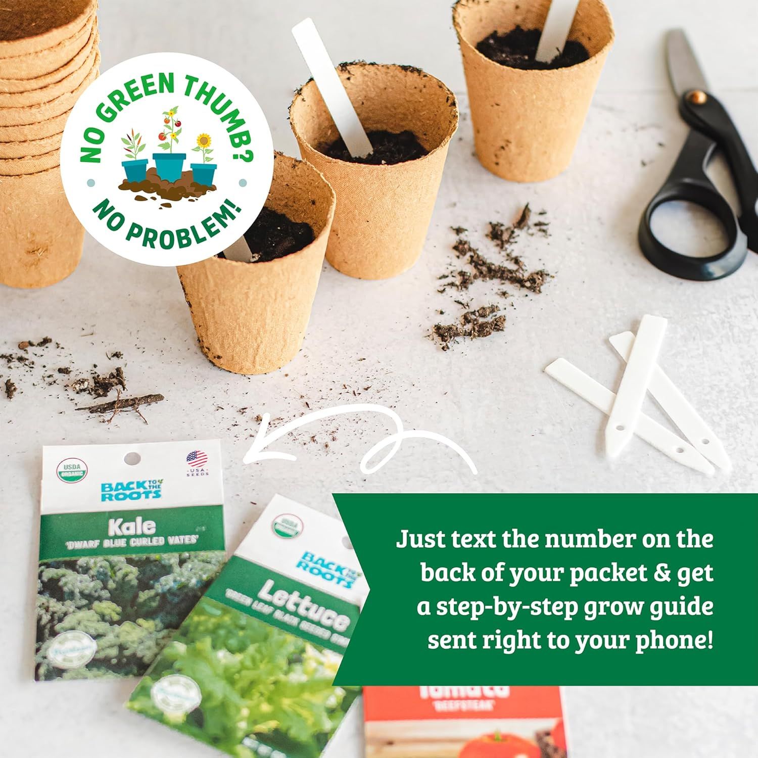 Communicates that the product includes easy-to-follow growing instructions delivered digitally via text message, reassuring shoppers that they'll have support throughout the growing process.…