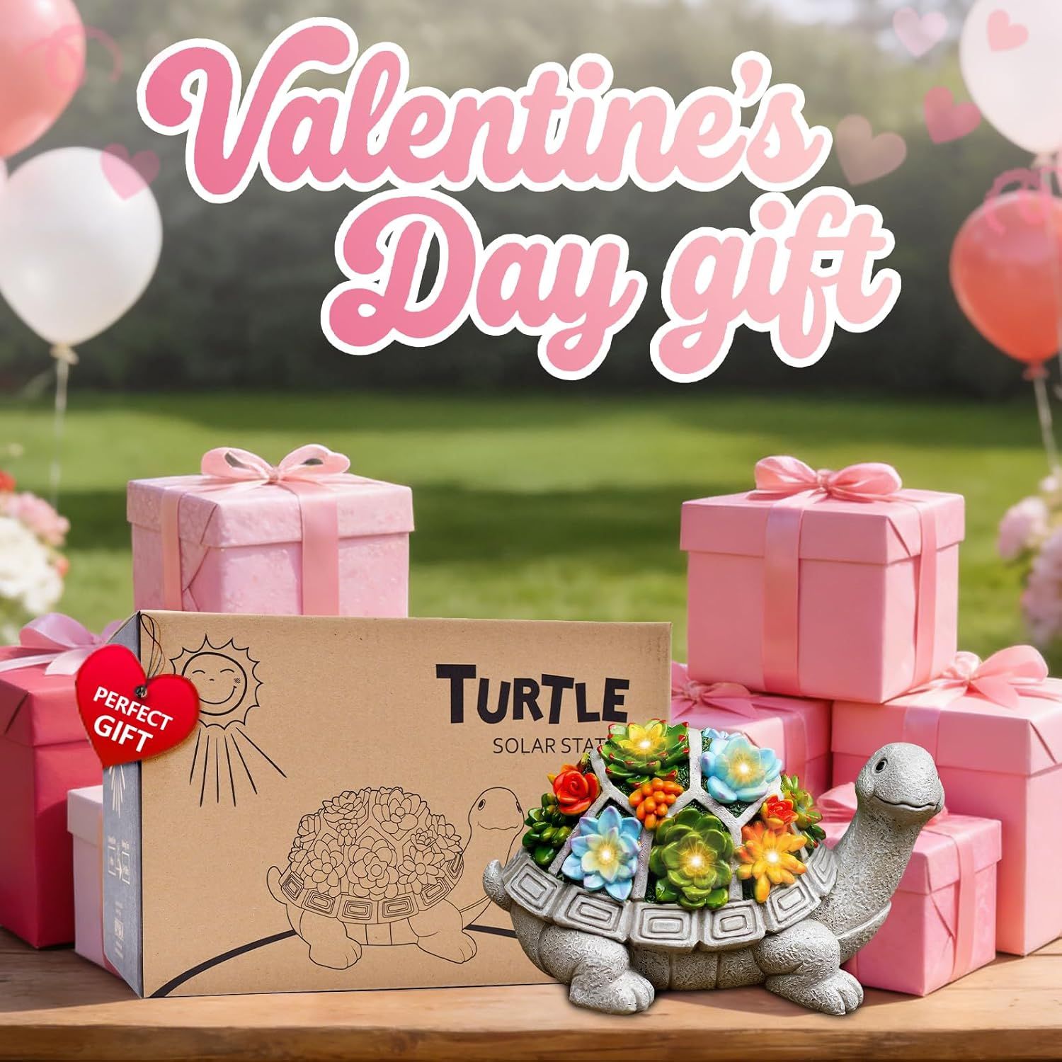 Positions the product as a perfect Valentine's Day gift, leveraging seasonal messaging and gift-wrapped presentation to drive holiday purchase intent.