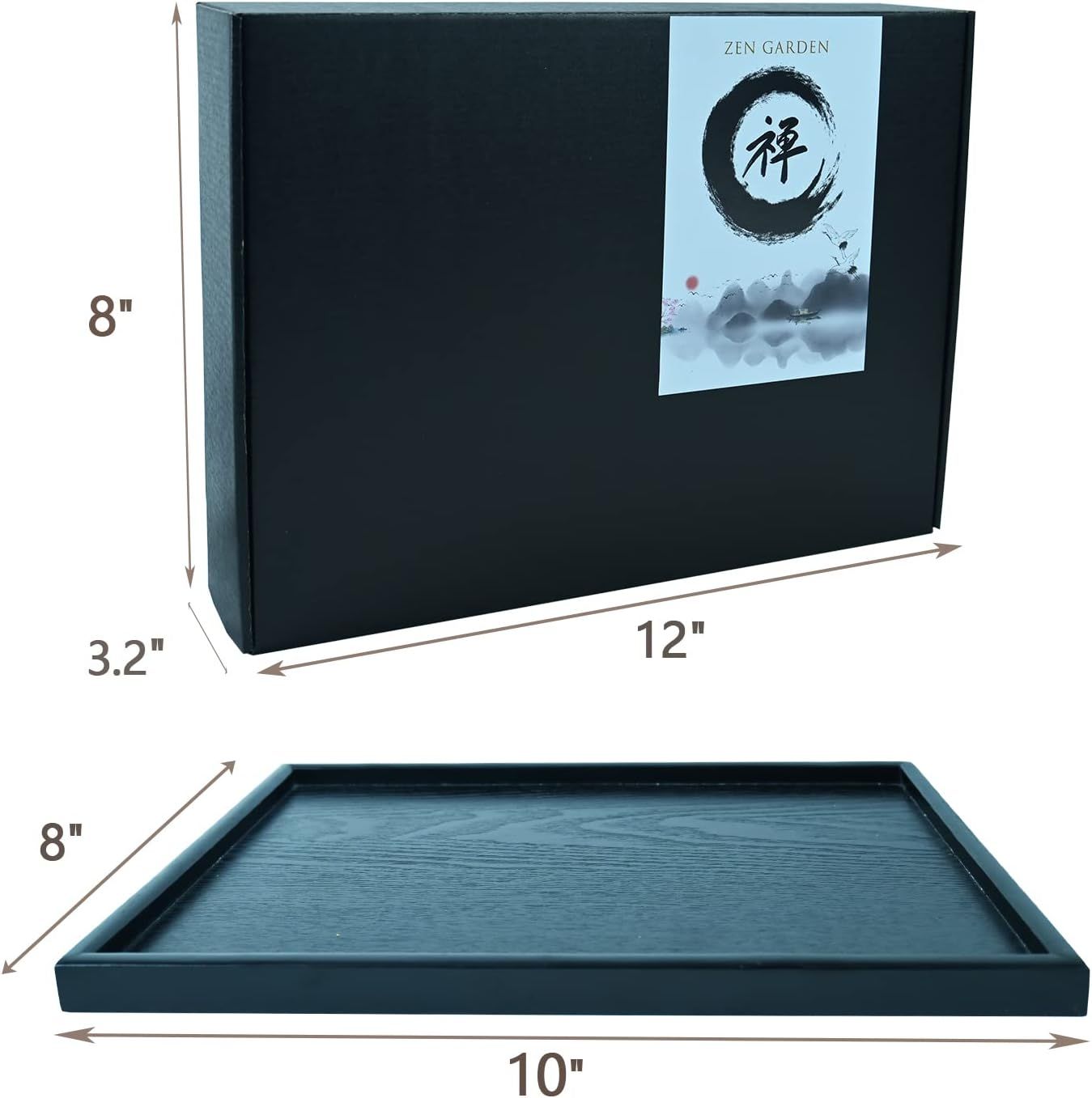 Communicates the exact physical dimensions of the product packaging and tray to help shoppers understand the size before purchase.