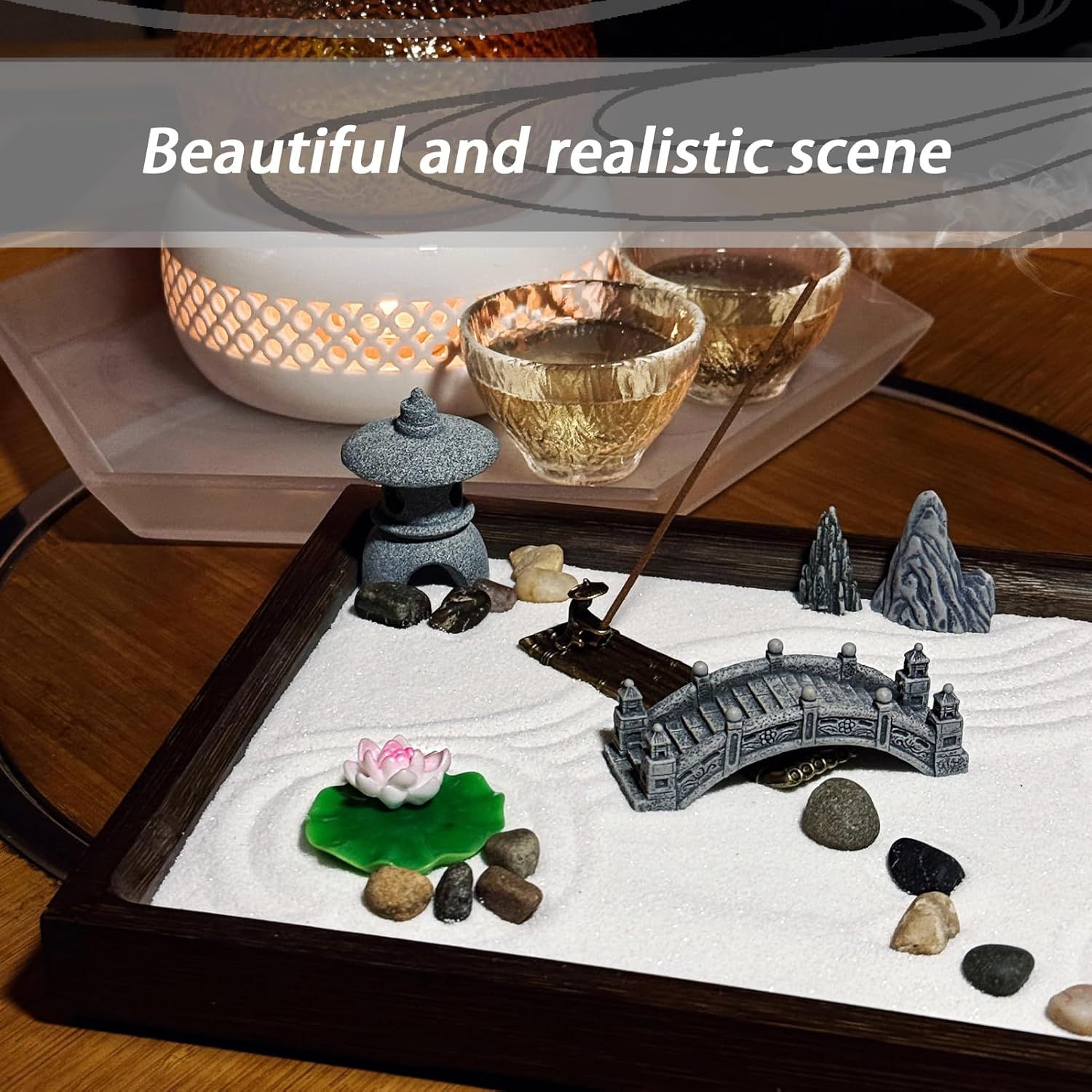 Communicates the product's ability to create a beautiful and realistic decorative scene, emphasizing its aesthetic appeal and visual quality for home décor.