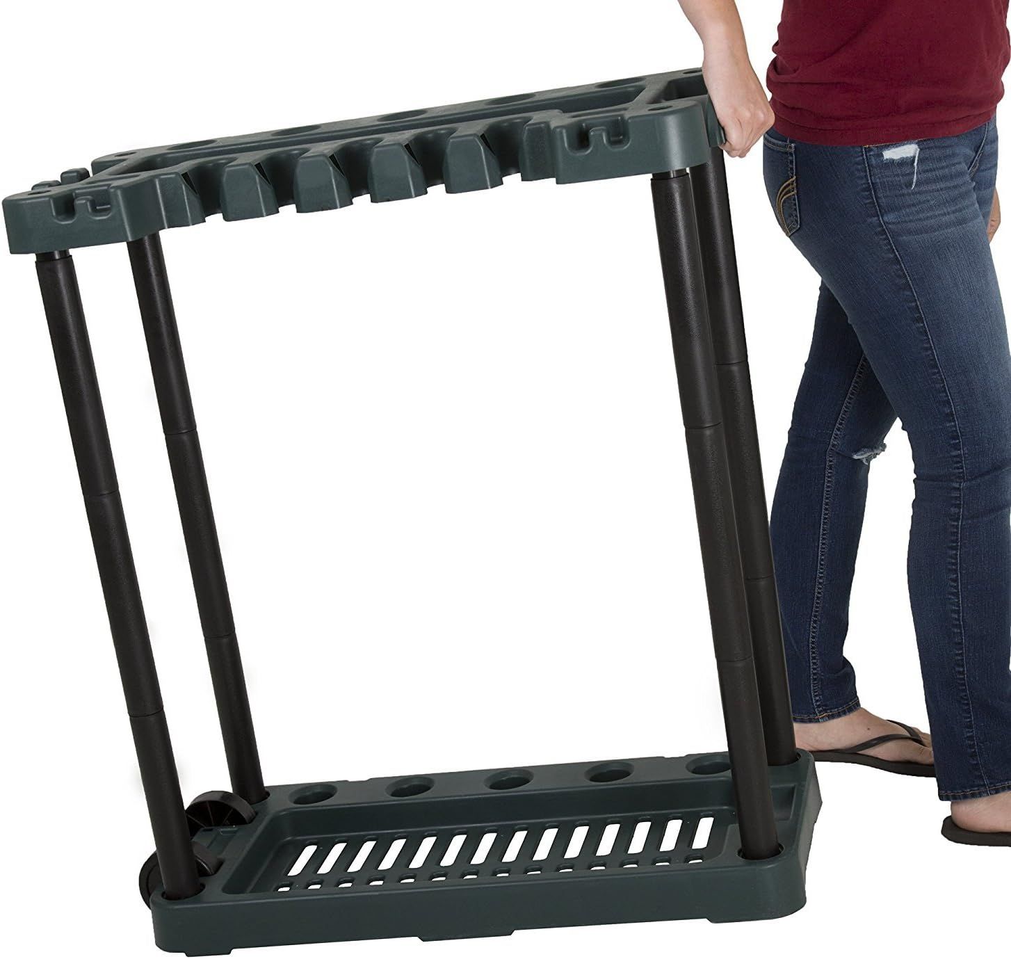 Demonstrates that the storage rack is lightweight and easy to carry or reposition, reassuring shoppers about its portability and ease of use.