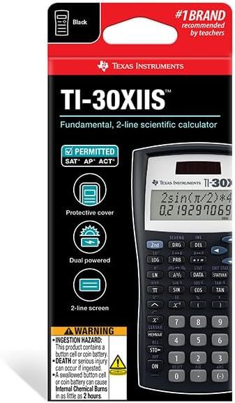 Communicates multiple key benefits of the calculator in a segmented layout to help shoppers quickly understand its features and suitability for standardized tests.