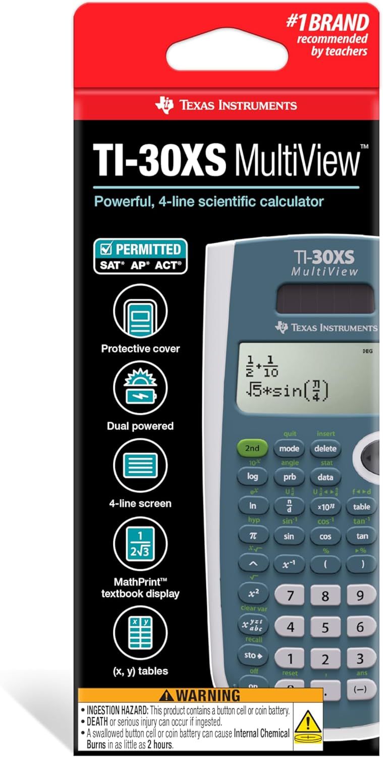 This image showcases multiple distinct features of the TI-30XS calculator in a segmented vertical layout, highlighting its key capabilities and benefits to help shoppers understand why this…