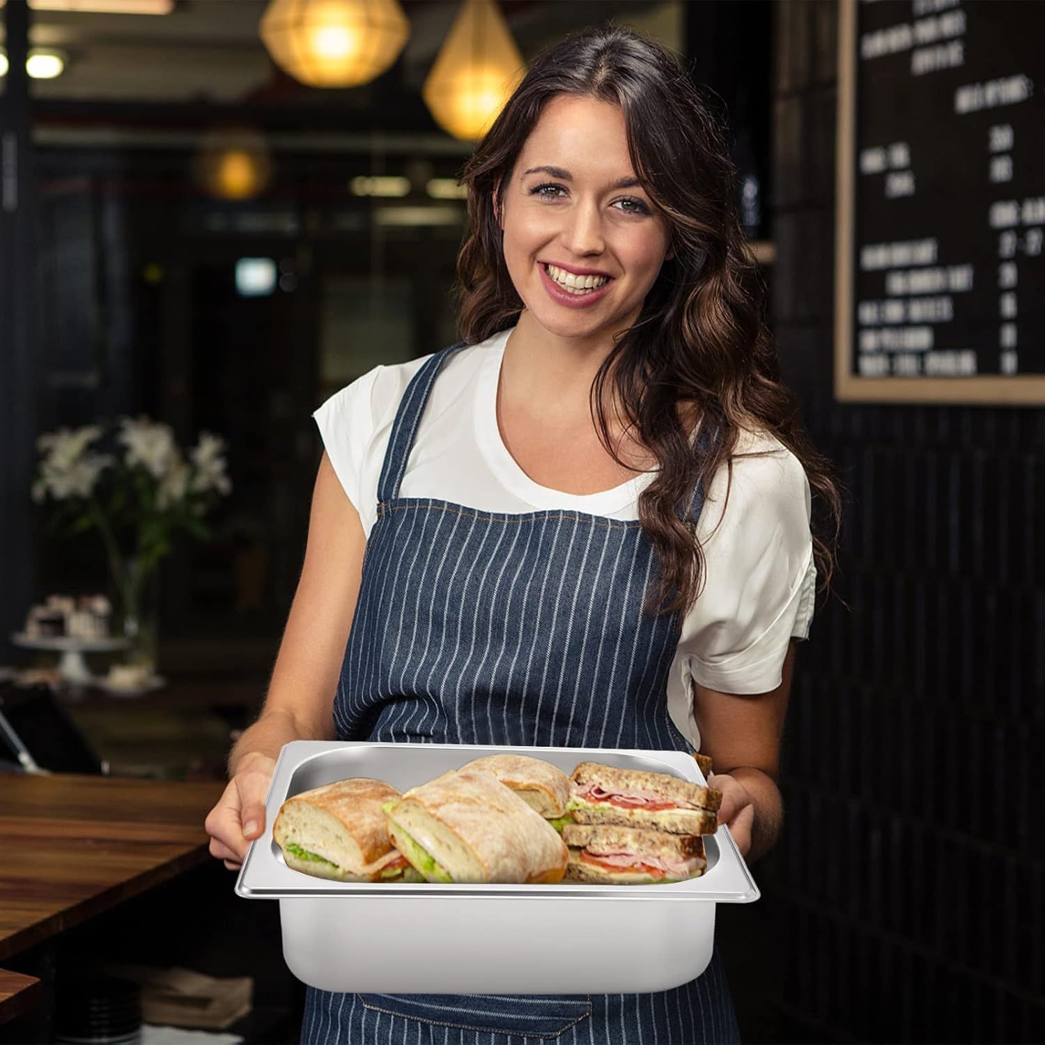 Demonstrates the product in use within a professional food service environment to help shoppers visualize practical application and build confidence in the product's suitability for commercial or…
