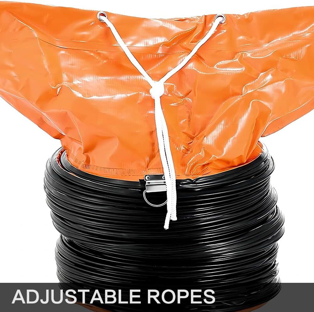 Highlights the adjustable rope feature with a metal clasp mechanism, showing shoppers how the product can be secured and customized for fit.
