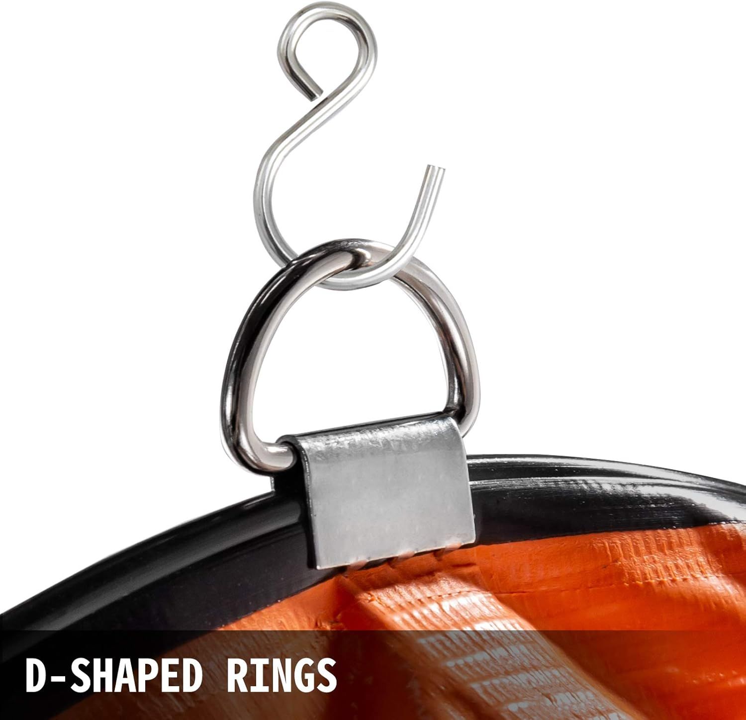 Highlights the D-shaped ring component of the product to show shoppers the specific hardware design and construction quality.