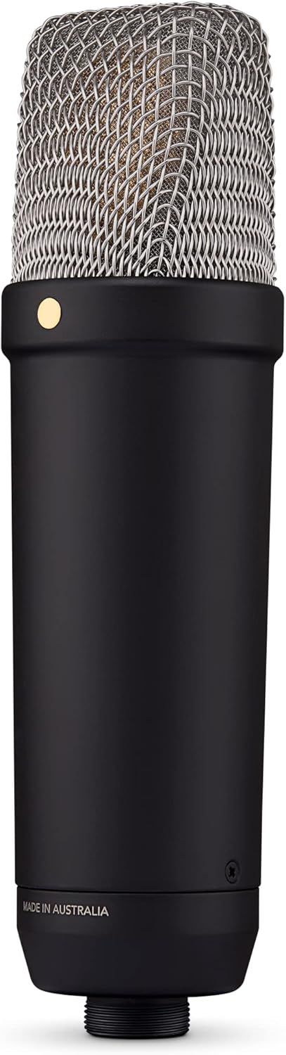 Provides a clean, catalog-style view of the microphone product to show its physical appearance and design details without distractions.