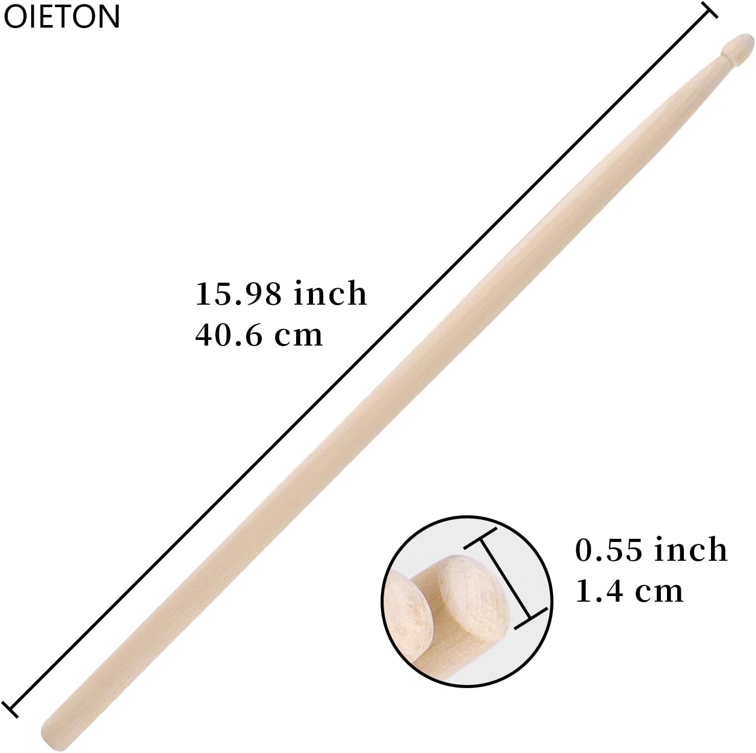 Communicates the exact physical dimensions of the wooden dowel to help shoppers understand its size before purchase.