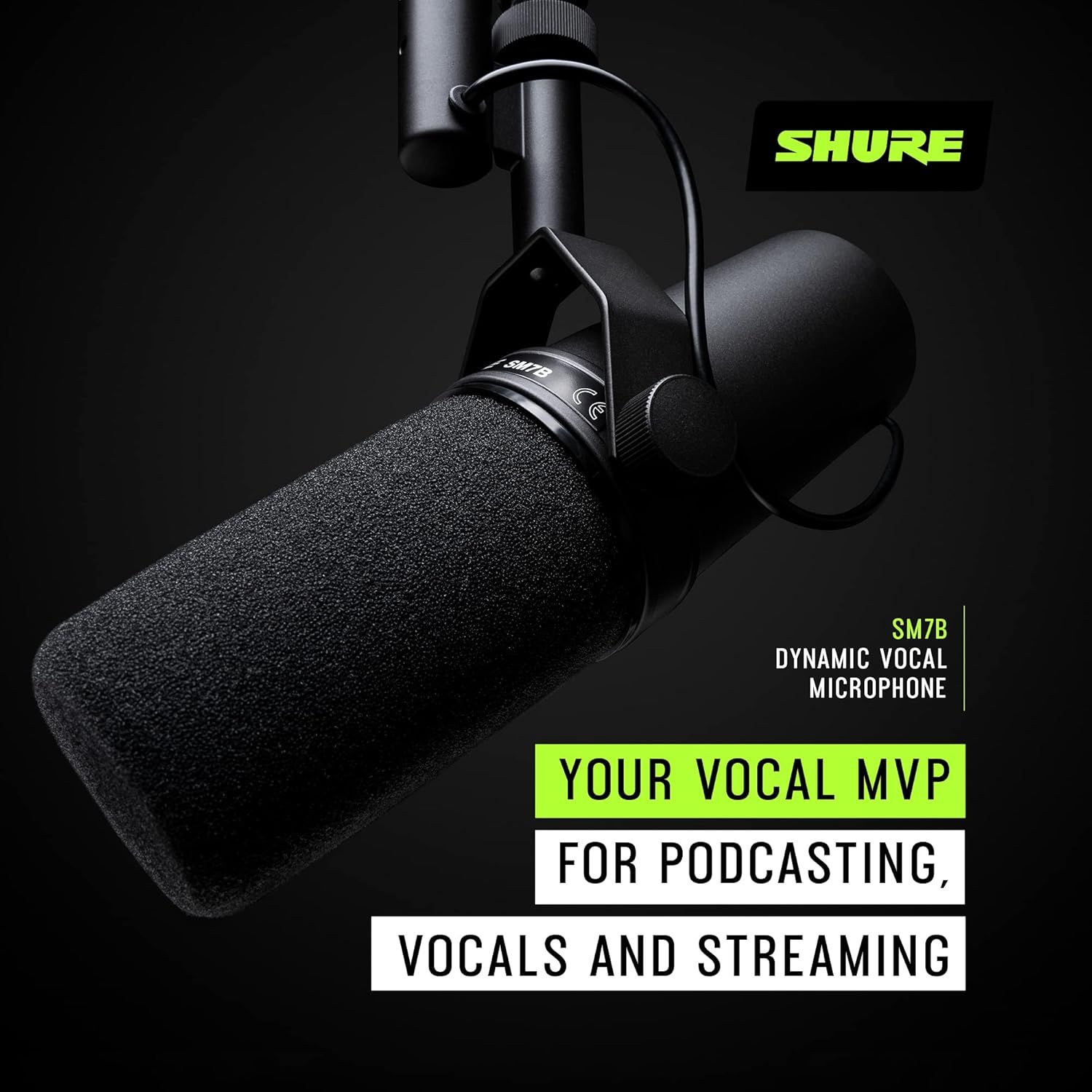 Demonstrates the multiple use cases for the microphone, showing it is versatile for podcasting, vocal recording, and streaming applications. Positions the product as the MVP (most valuable player)…