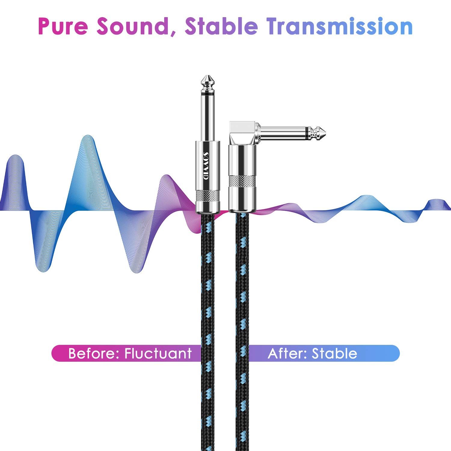 Demonstrates the transformation from fluctuant, unstable audio signal to pure, stable transmission, proving the cable's effectiveness in delivering consistent sound quality.