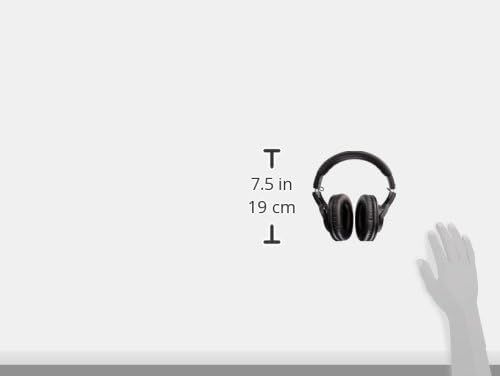 Communicates the physical size of the headphones using exact measurements (7.5 in / 19 cm) with a reference hand for scale, helping shoppers understand how large the product is.