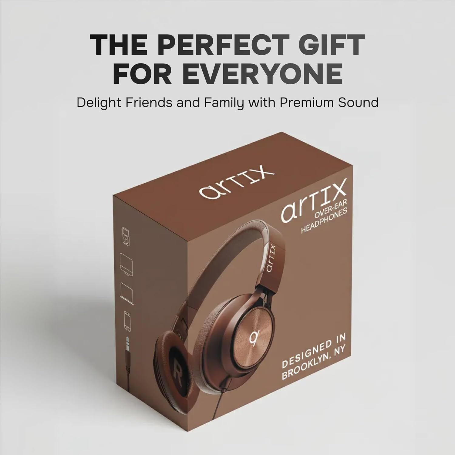 Positions the product as an ideal gift for friends and family, emphasizing its universal appeal and premium quality to drive gifting purchases. Highlights the premium sound quality of the headphones…