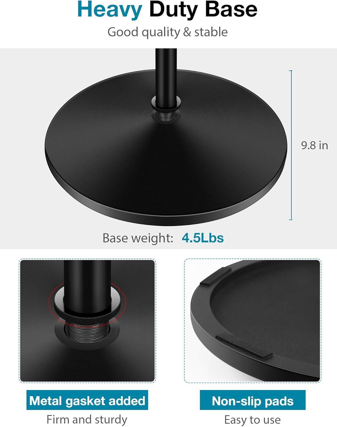 Breaks down the physical components of the base to show shoppers the quality construction details, including the metal gasket for firmness and non-slip pads for stability. Highlights multiple…