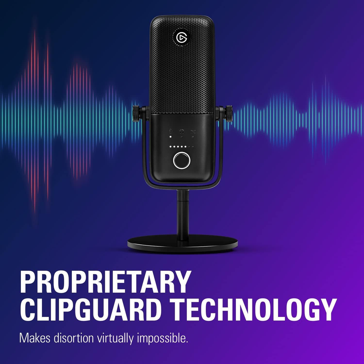 Highlights the proprietary ClipGuard technology that prevents audio distortion, reassuring customers about superior sound quality and professional-grade recording capability.