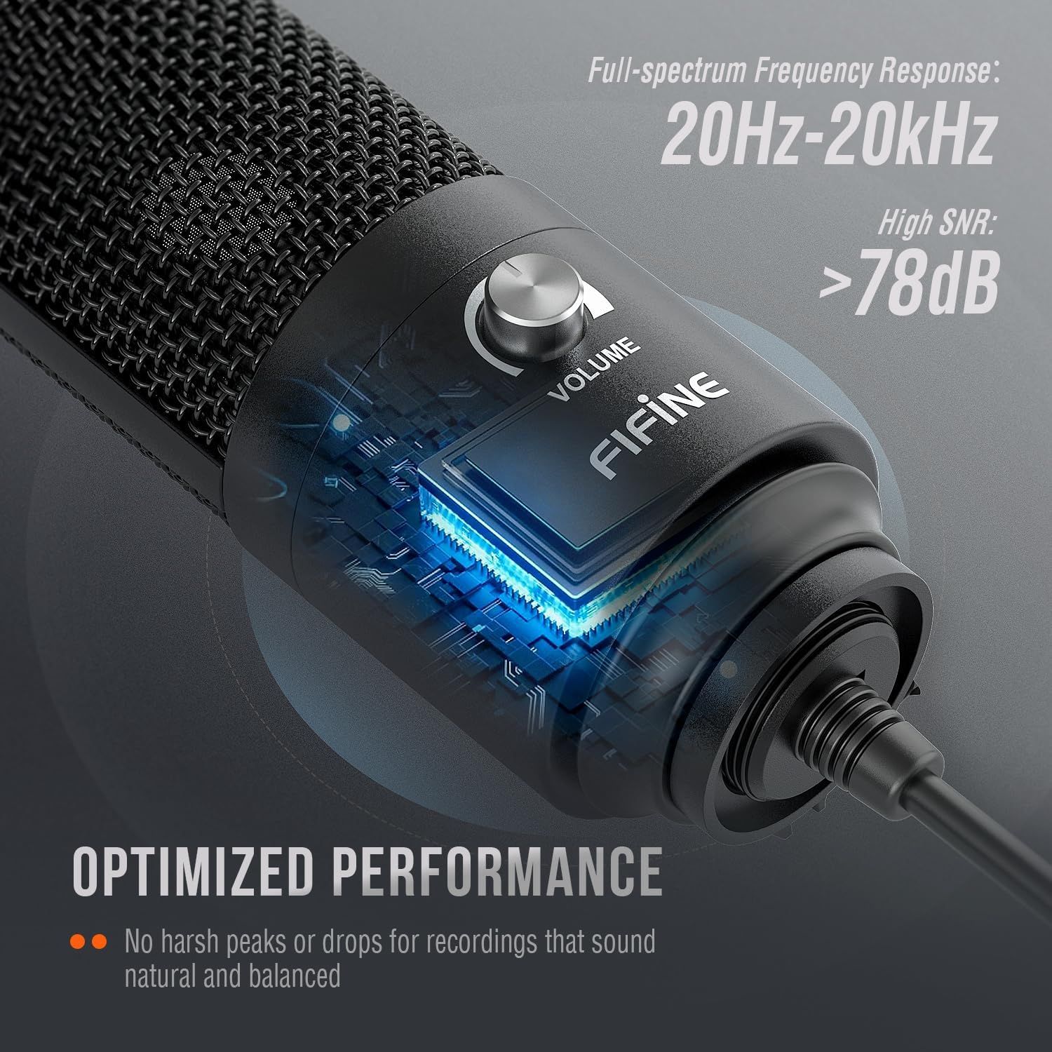 Highlights the internal technology and components of the microphone, using a transparent cutaway view to showcase the advanced chipset and engineering that delivers optimized audio performance.…