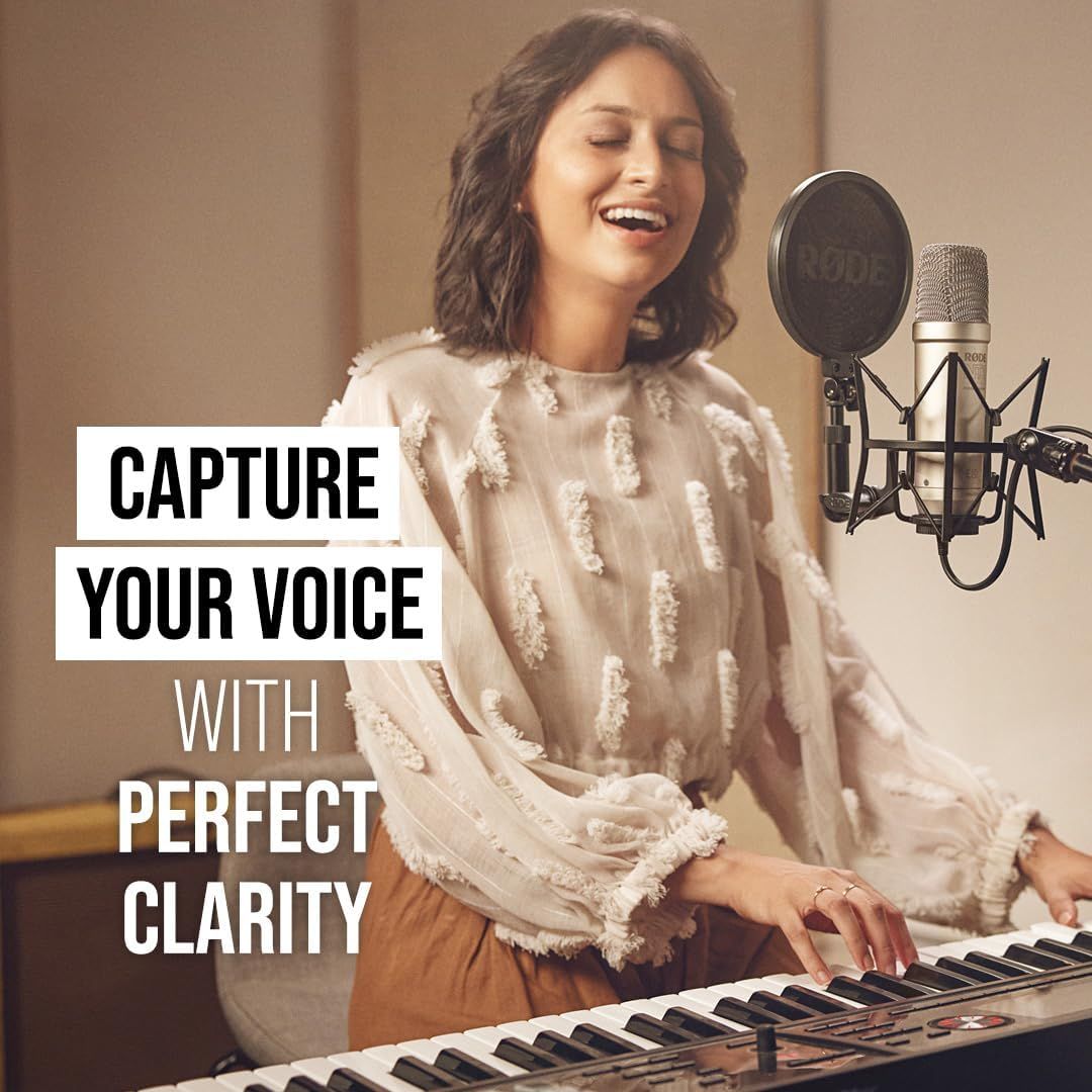 Communicates that the microphone delivers perfect clarity for voice recording, reassuring musicians, podcasters, and content creators of professional-quality audio capture.