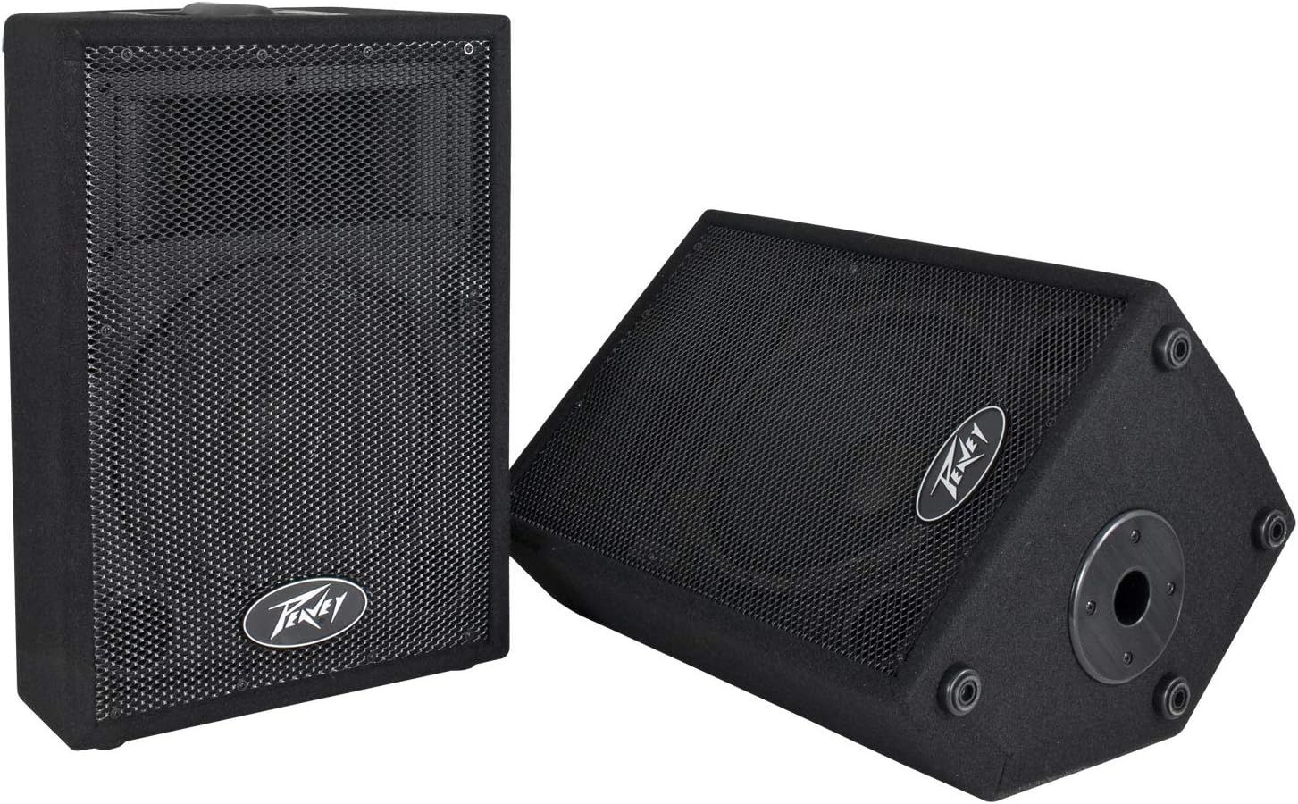 Provides a clean, catalog-style view of the speakers from multiple angles to help shoppers understand the product's physical appearance and design.