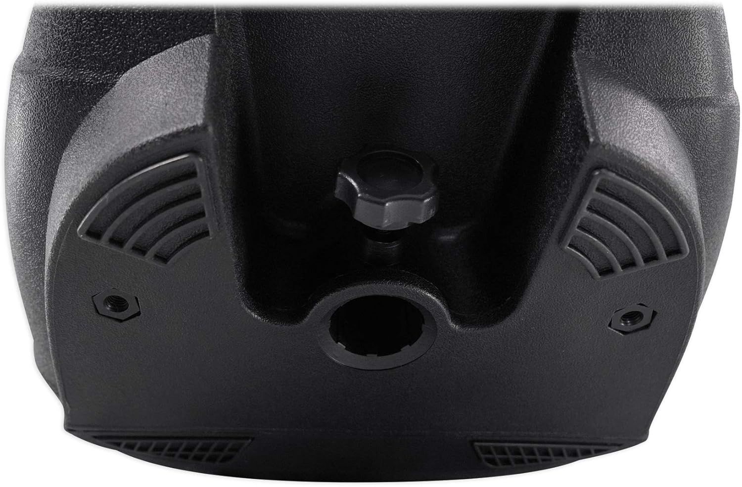 Shows the physical components and structural features of the product's underside, highlighting ventilation grilles, mounting hardware, and adjustment mechanisms to help shoppers understand the…