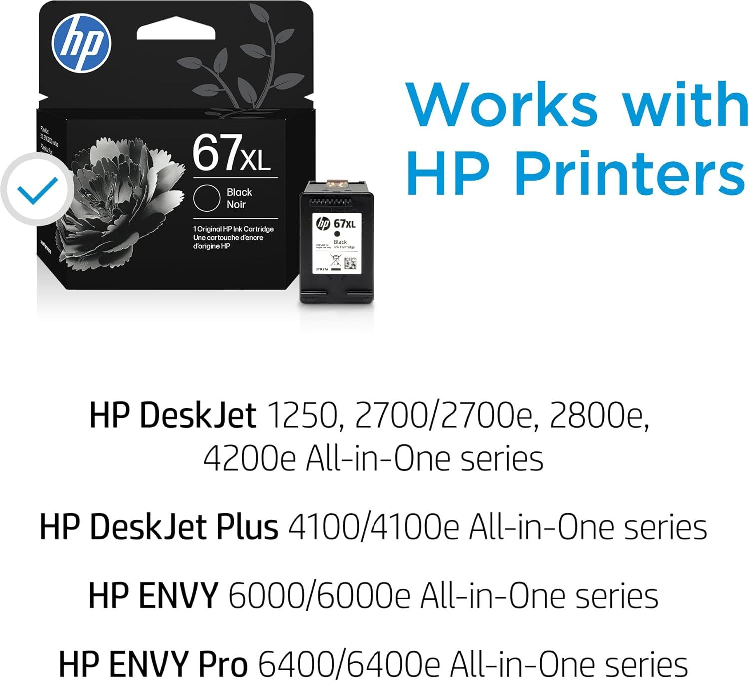 Communicates which HP printer models this ink cartridge is compatible with, helping shoppers confirm the product will work with their specific printer.