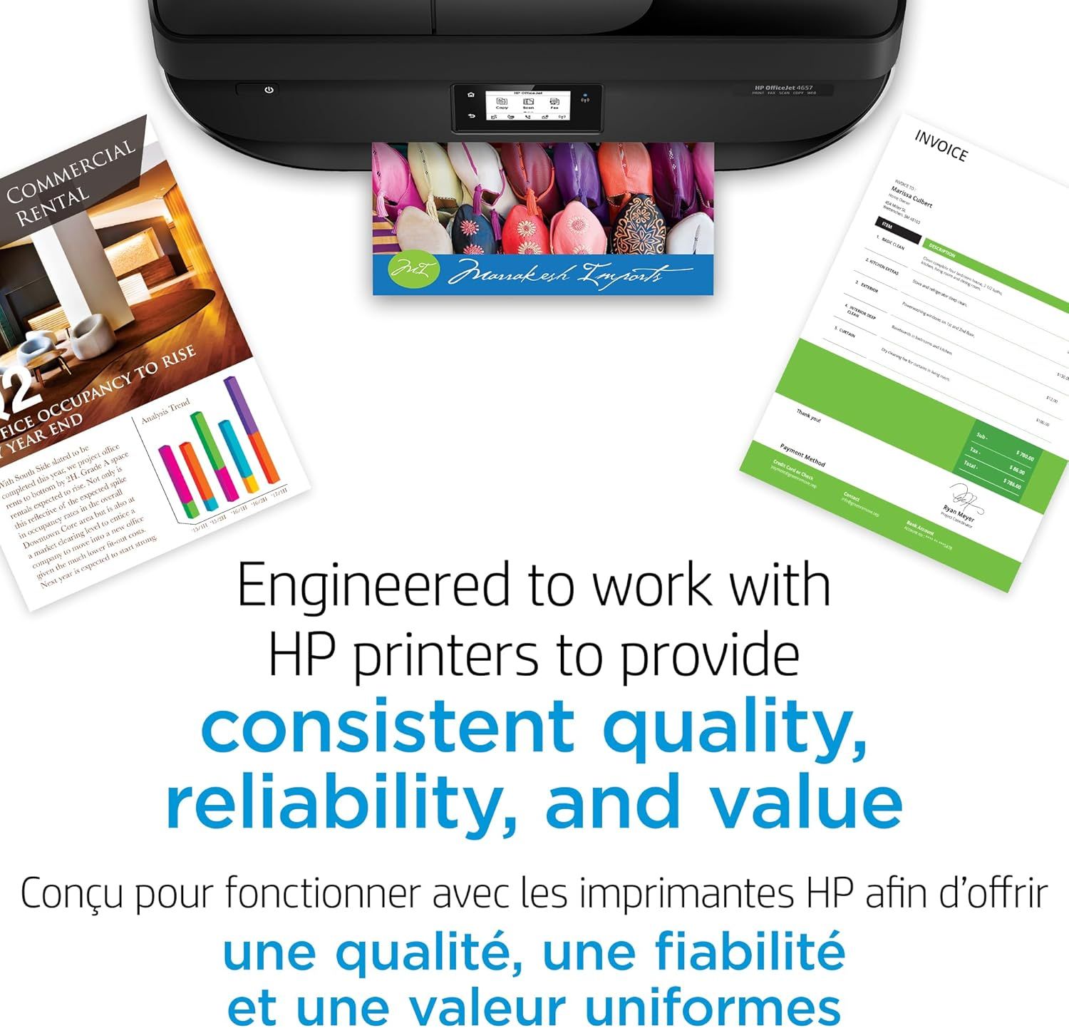 Communicates that this ink/cartridge product is engineered specifically for HP printers to deliver consistent quality, reliability, and value, reassuring shoppers of compatibility and performance.