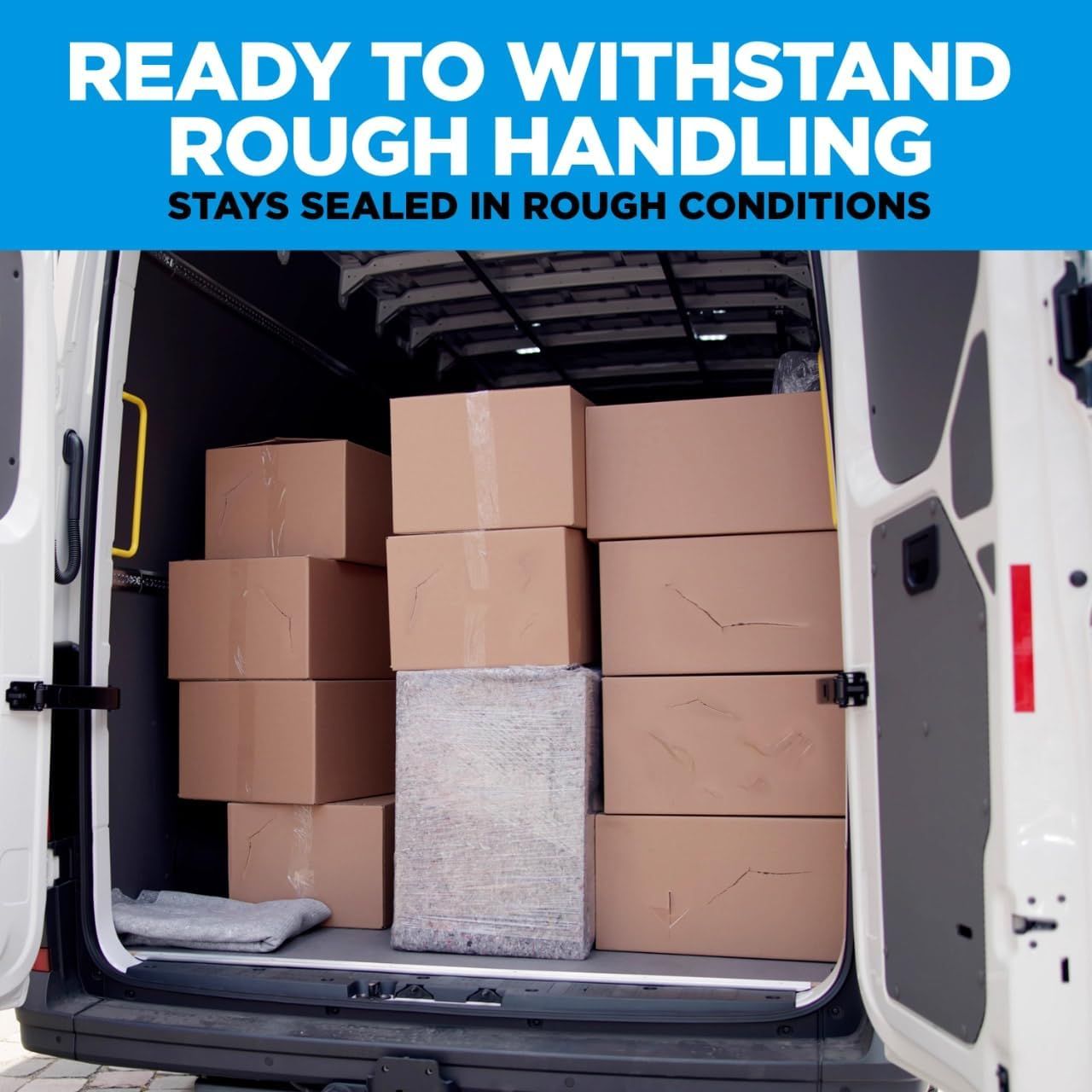 Demonstrates that the product (likely packaging tape or sealing solution) can withstand rough handling and harsh shipping conditions, reassuring customers of its reliability during transport.