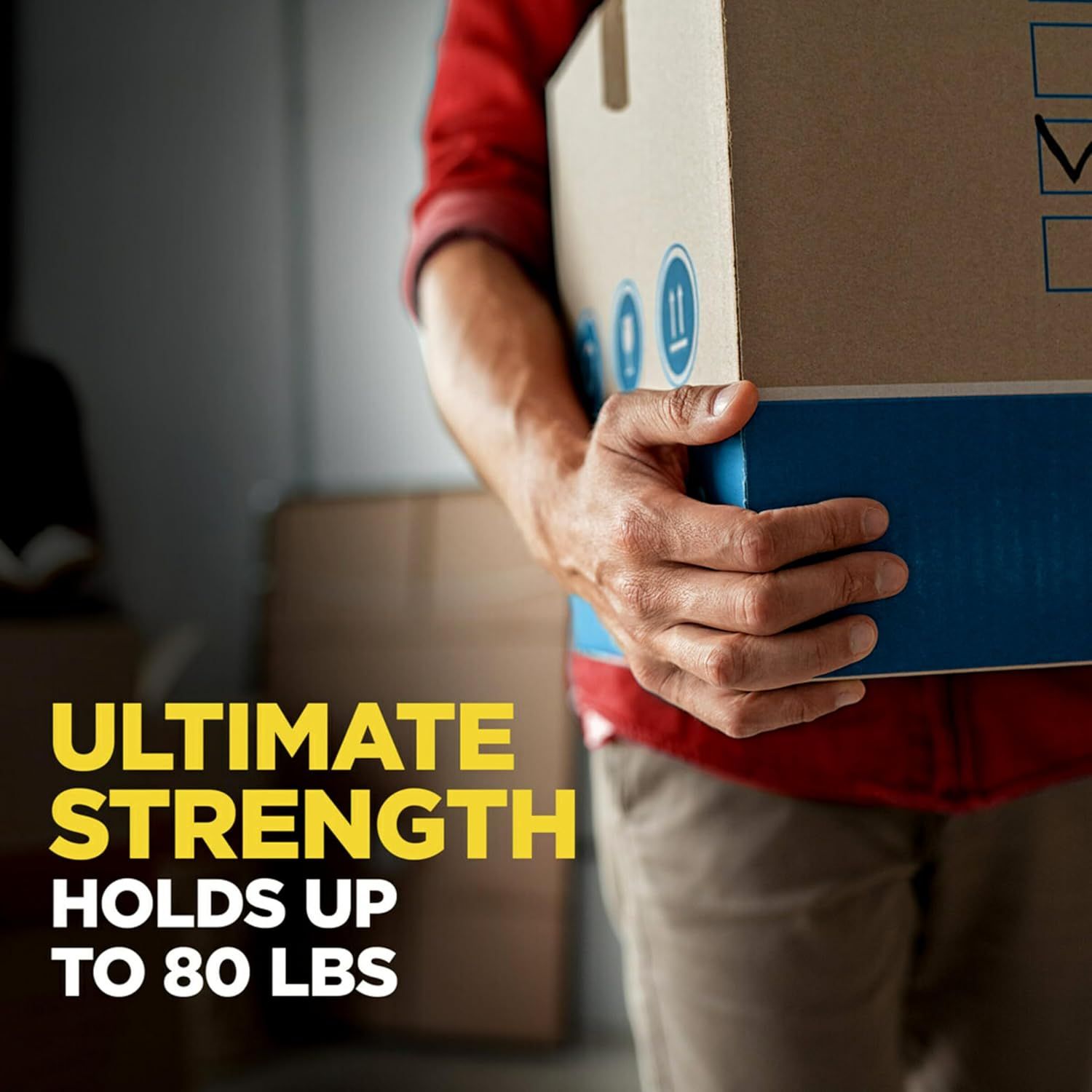 Communicates the product's impressive load-bearing capacity of 80 lbs to reassure shoppers it can handle heavy packages and items securely. Demonstrates the product's strength and reliability…