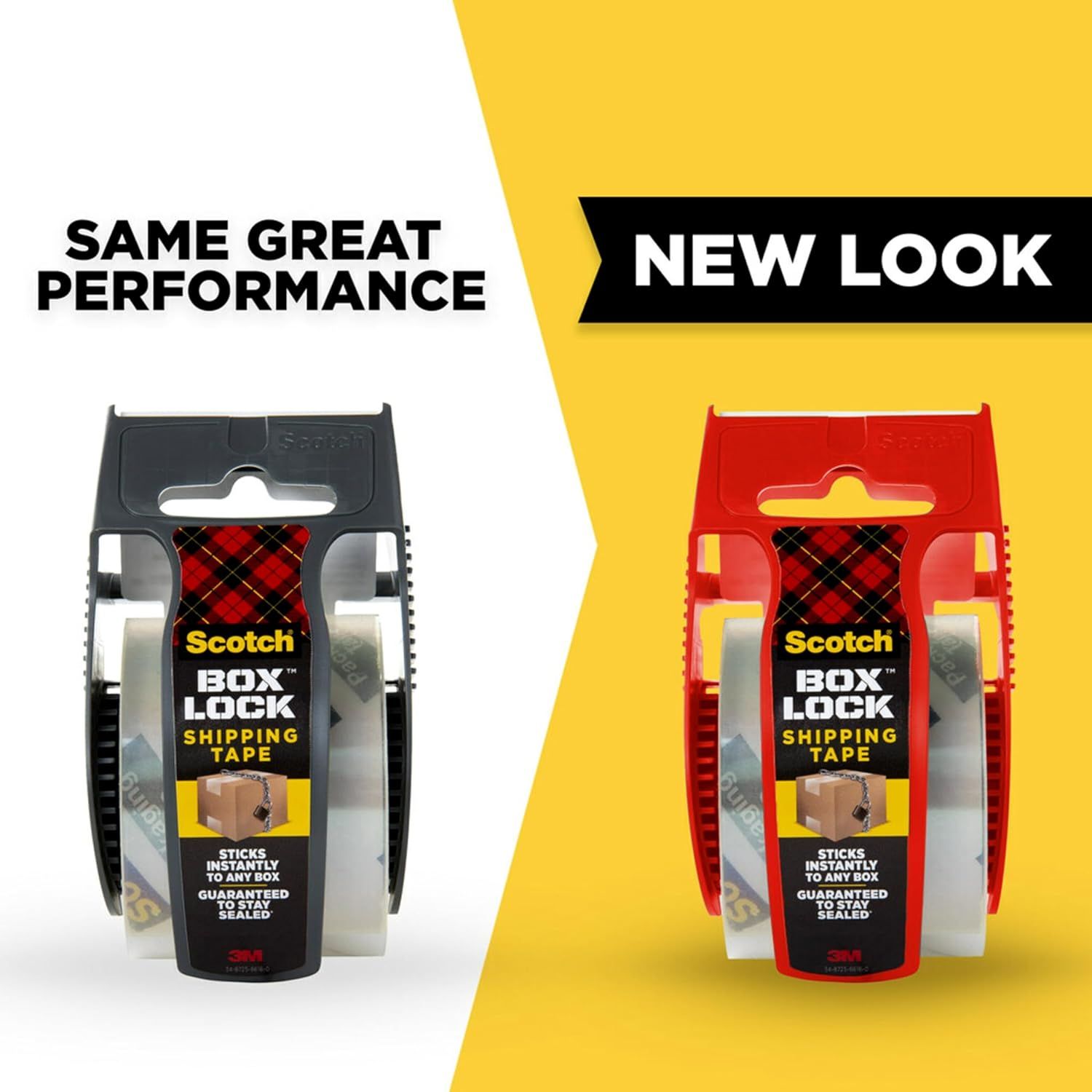 Communicates to shoppers that the product has been updated with new packaging while maintaining the same trusted performance, reassuring them that the quality remains unchanged.