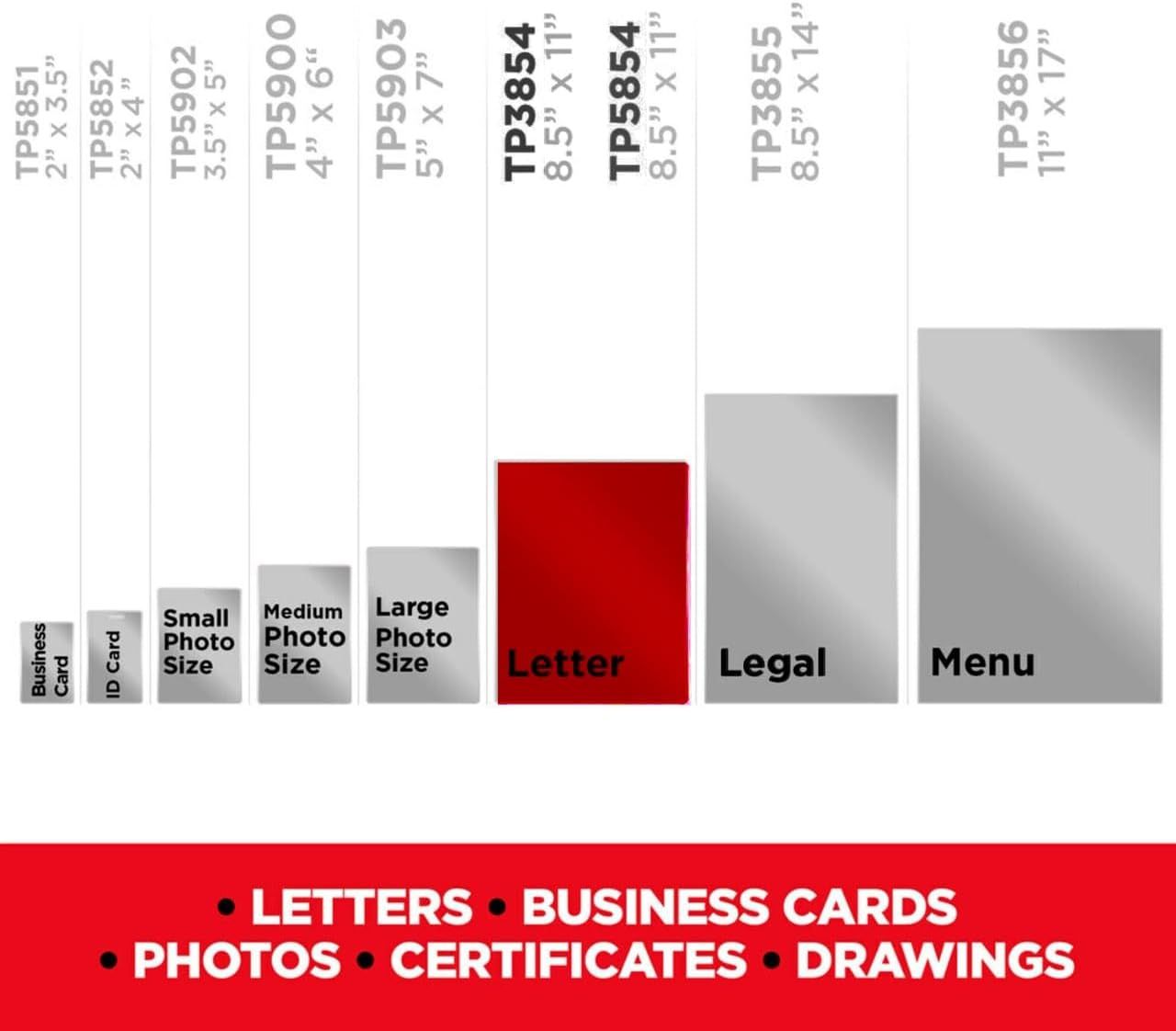 Demonstrates the various paper size options available for printing services, showing exact dimensions and relative scale comparisons to help customers choose the right size for their needs.