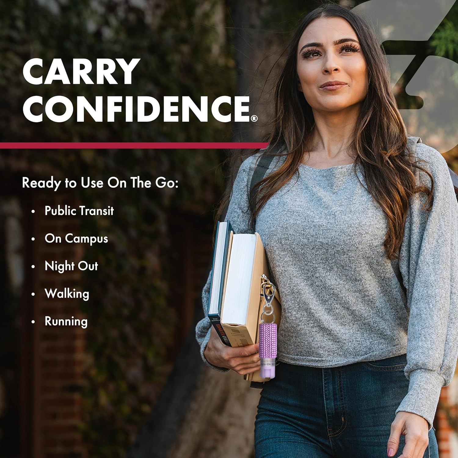 Demonstrates the product's versatility across multiple real-world scenarios (public transit, campus, night out, walking, running) to reassure shoppers it's suitable for various everyday situations.…