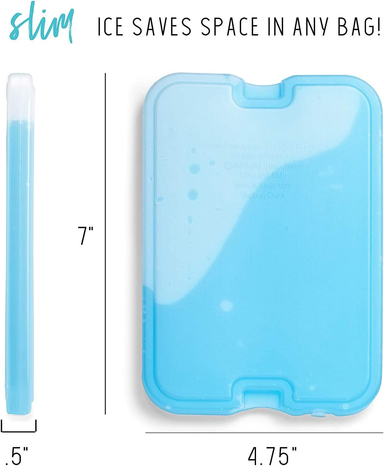 Communicates the slim, space-saving dimensions of the ice pack to reassure shoppers it will fit easily in any bag or cooler. Highlights the slim profile benefit that allows the ice pack to save…
